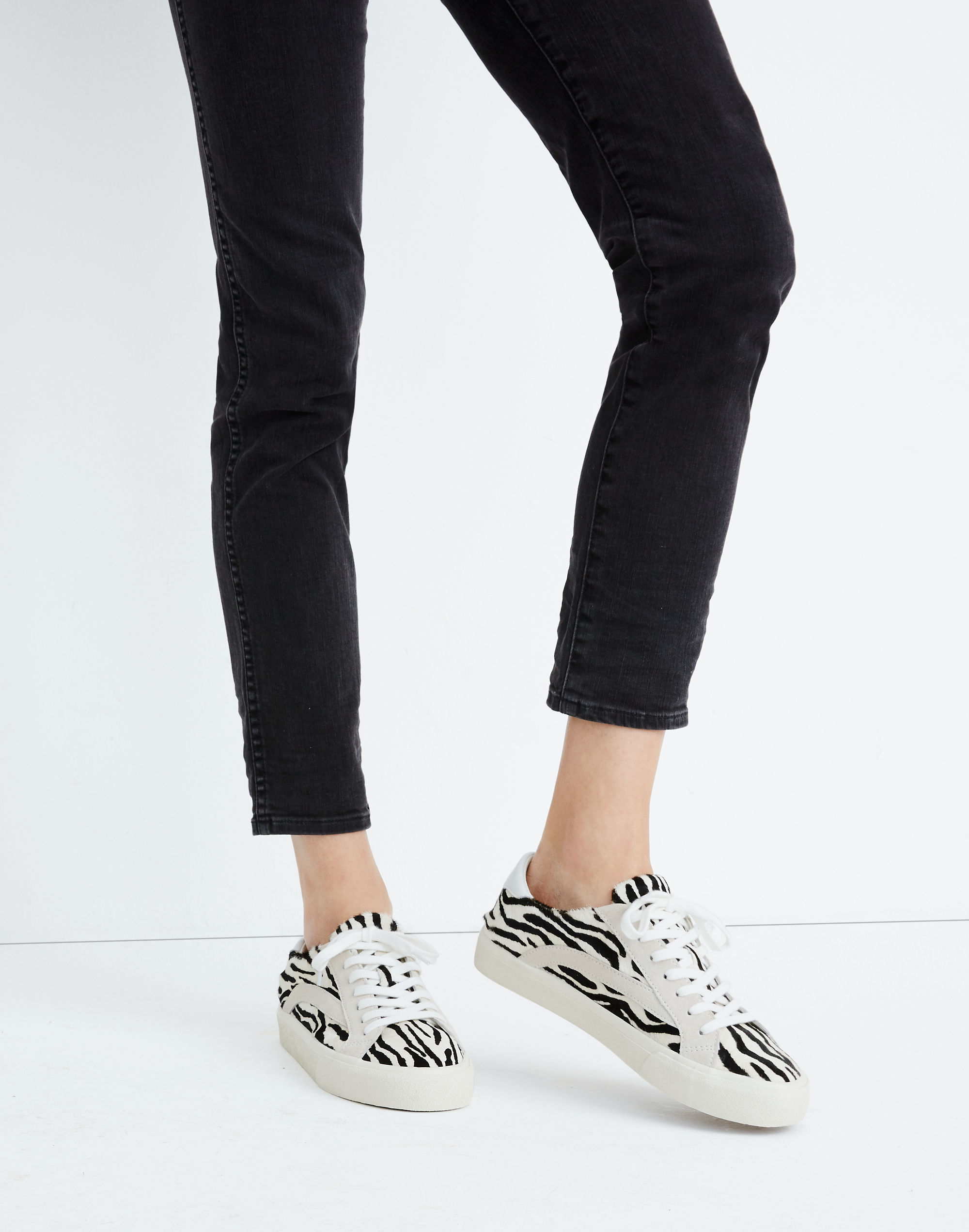 Sidewalk Low-Top Sneakers in Zebra Calf Hair