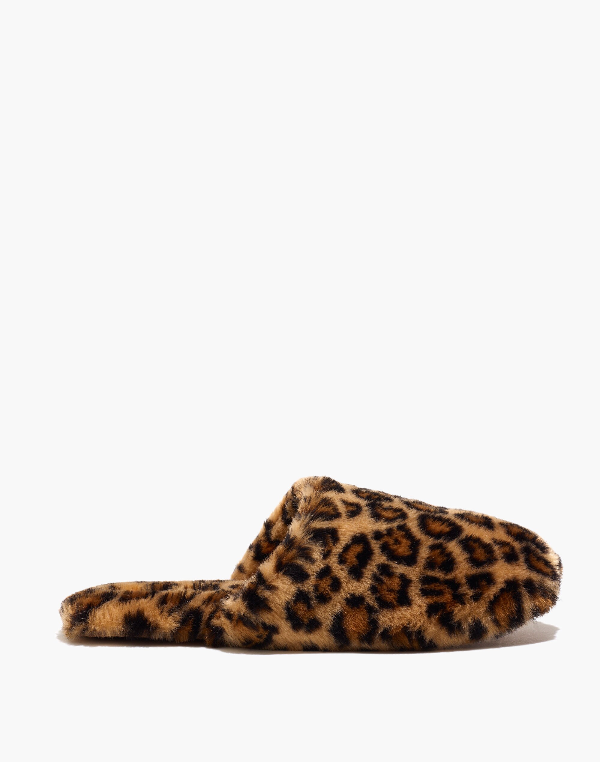 The Scuff Slipper in Leopard Faux Fur