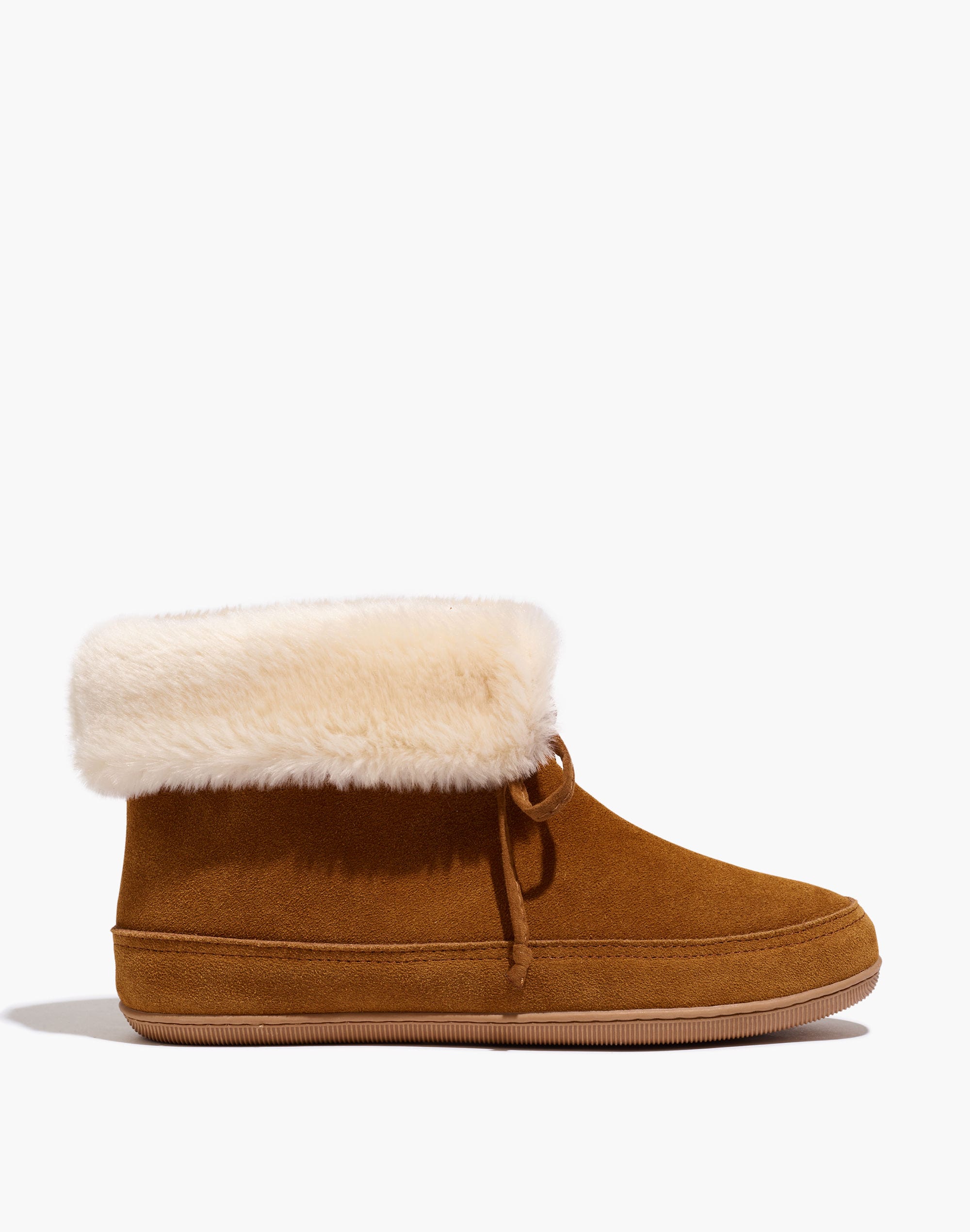 The Sherpa Bootie Slipper in Suede