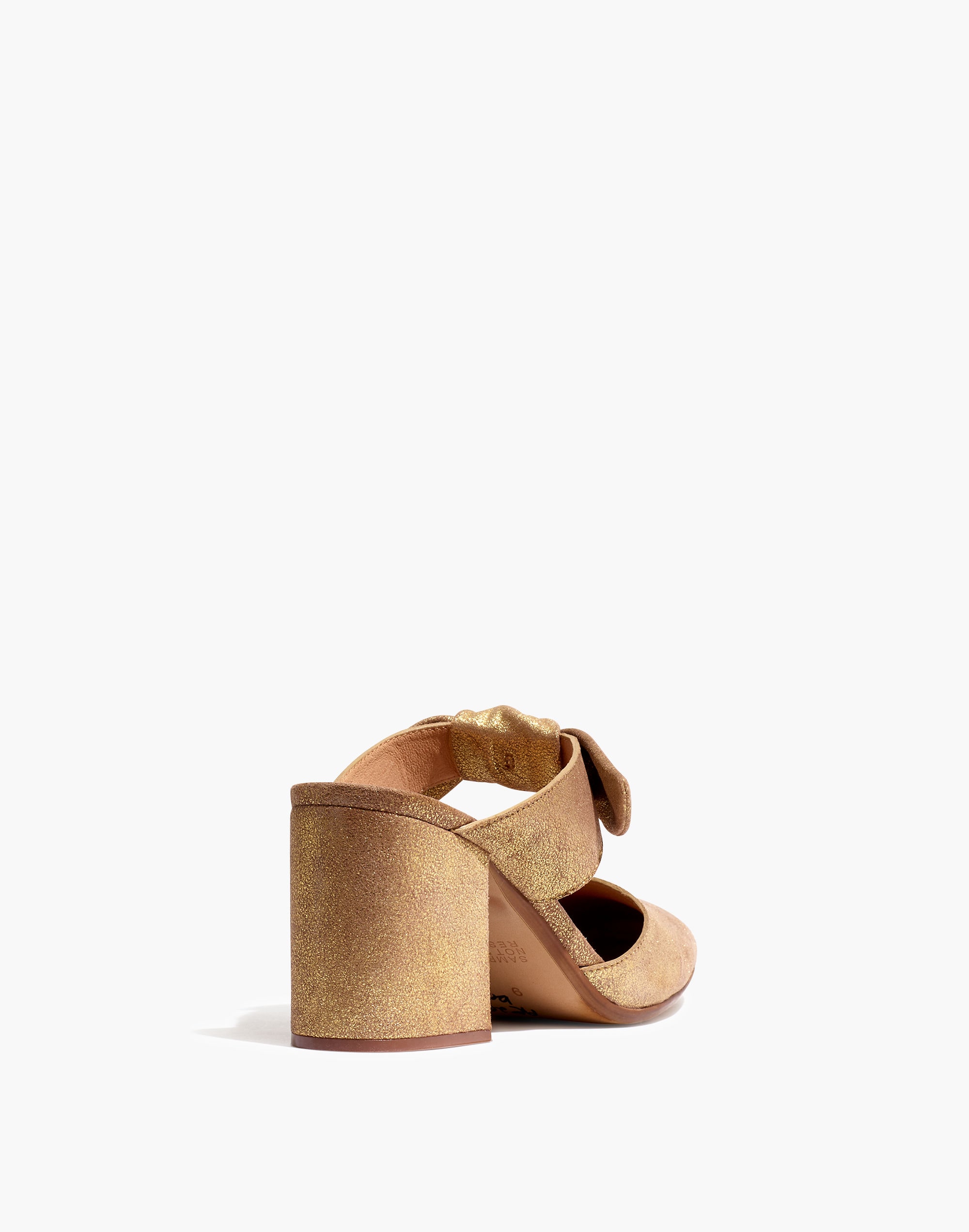 The Zoe Bow Mule in Metallic Leather