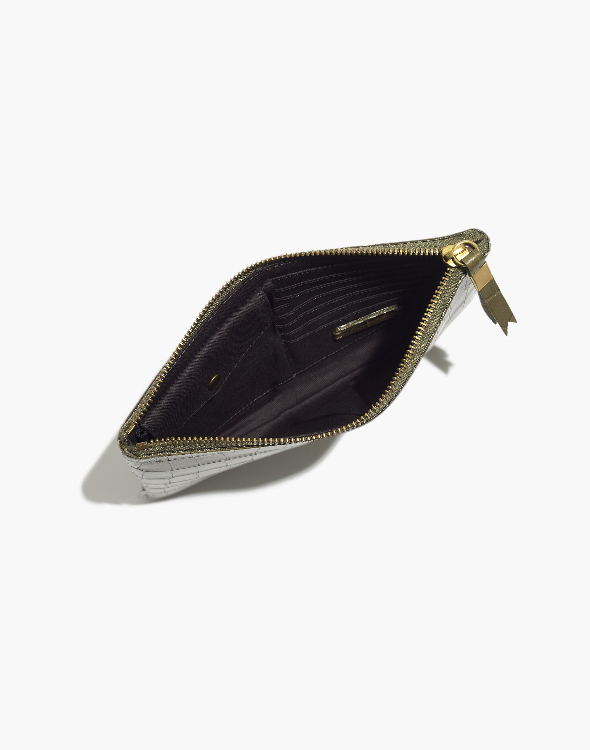 The Leather Pouch Clutch: Croc Embossed Edition