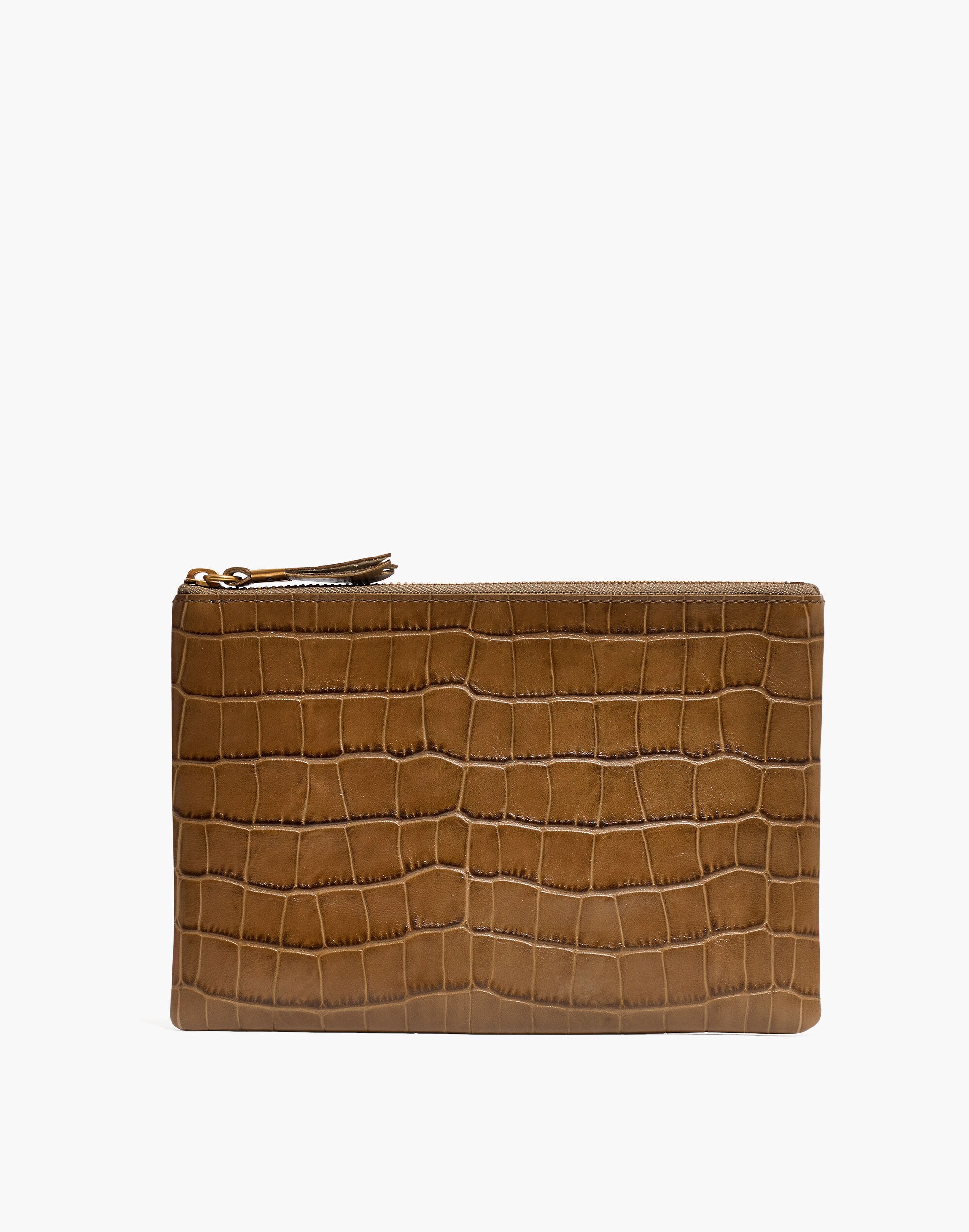 The Leather Pouch Clutch: Croc Embossed Edition