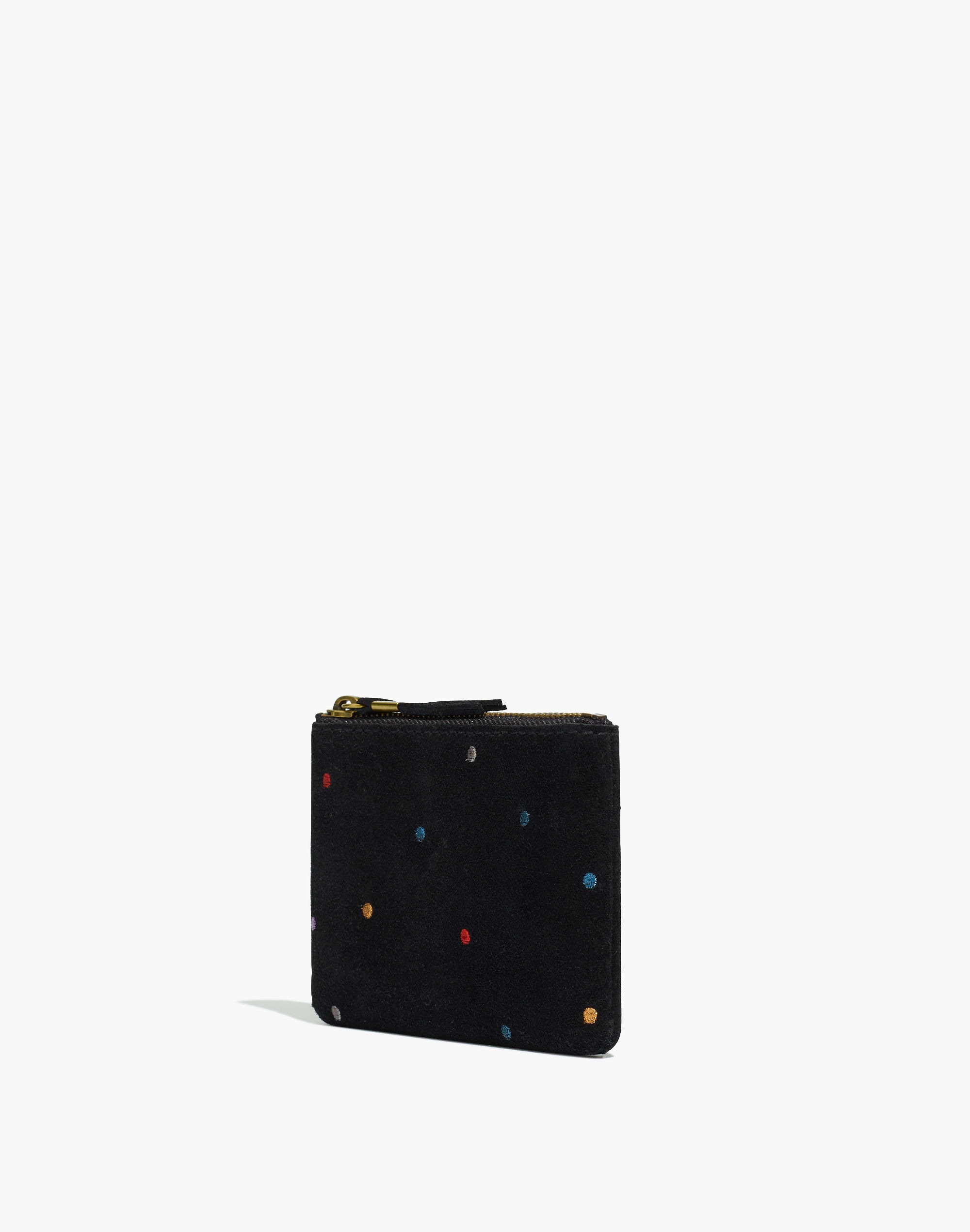 The Suede Pouch Wallet: Embroidered Dot Edition