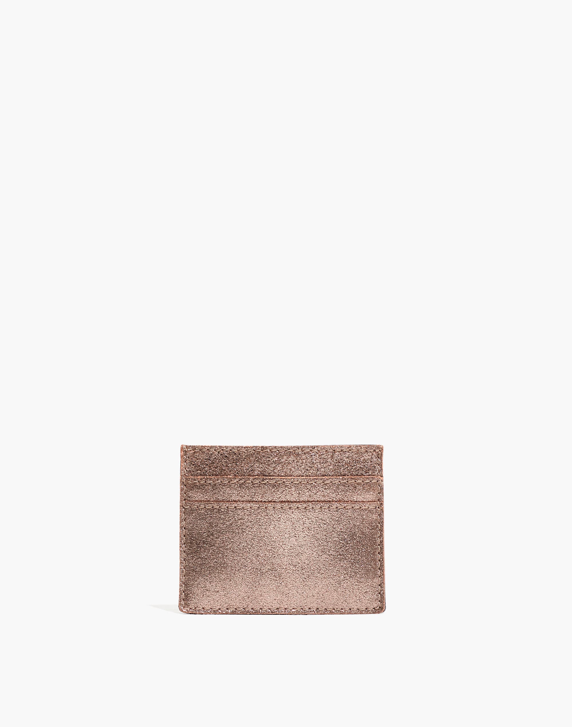 The Leather Card Case in Metallic Gold