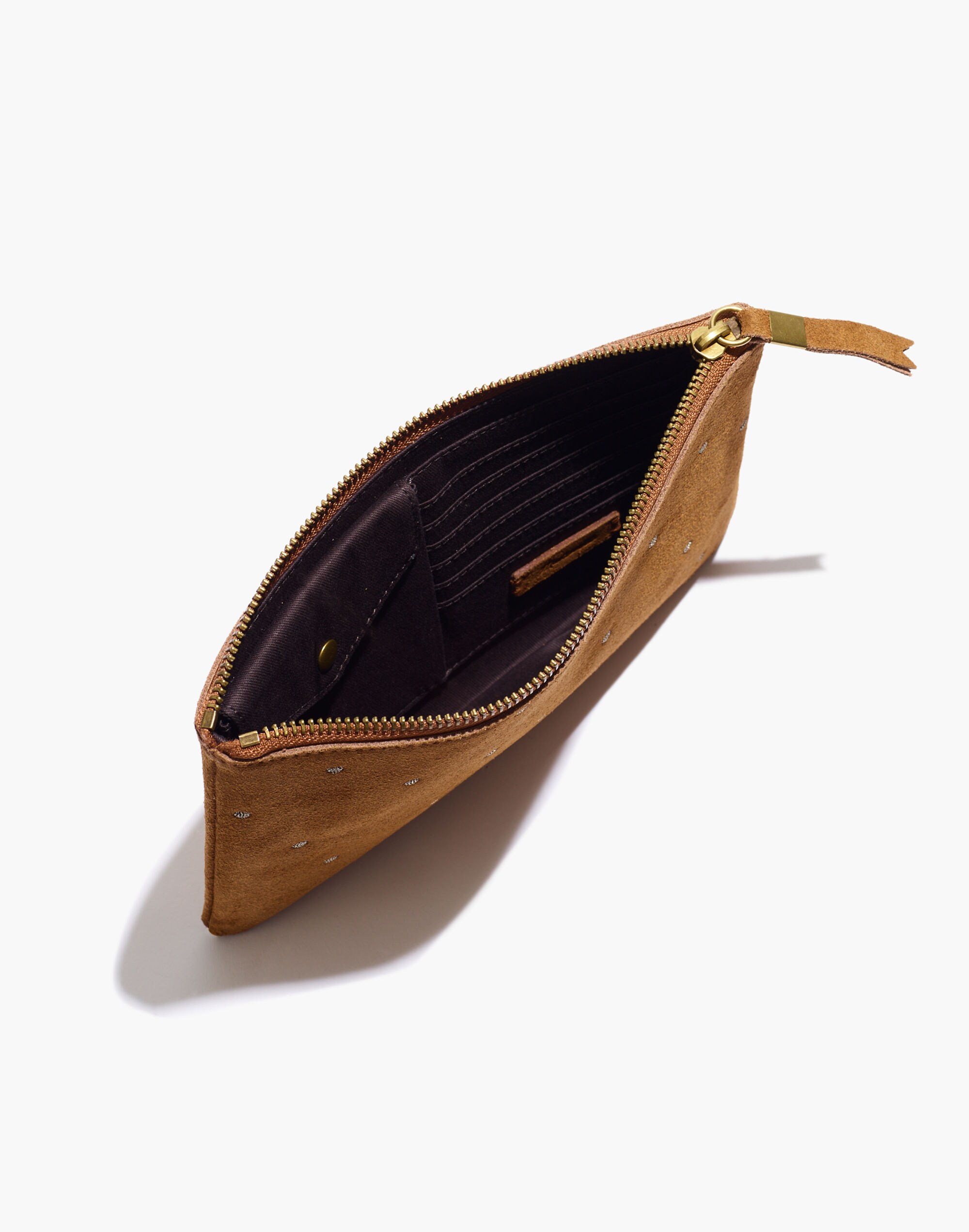 The Suede Pouch Clutch: Embroidered Dot Edition