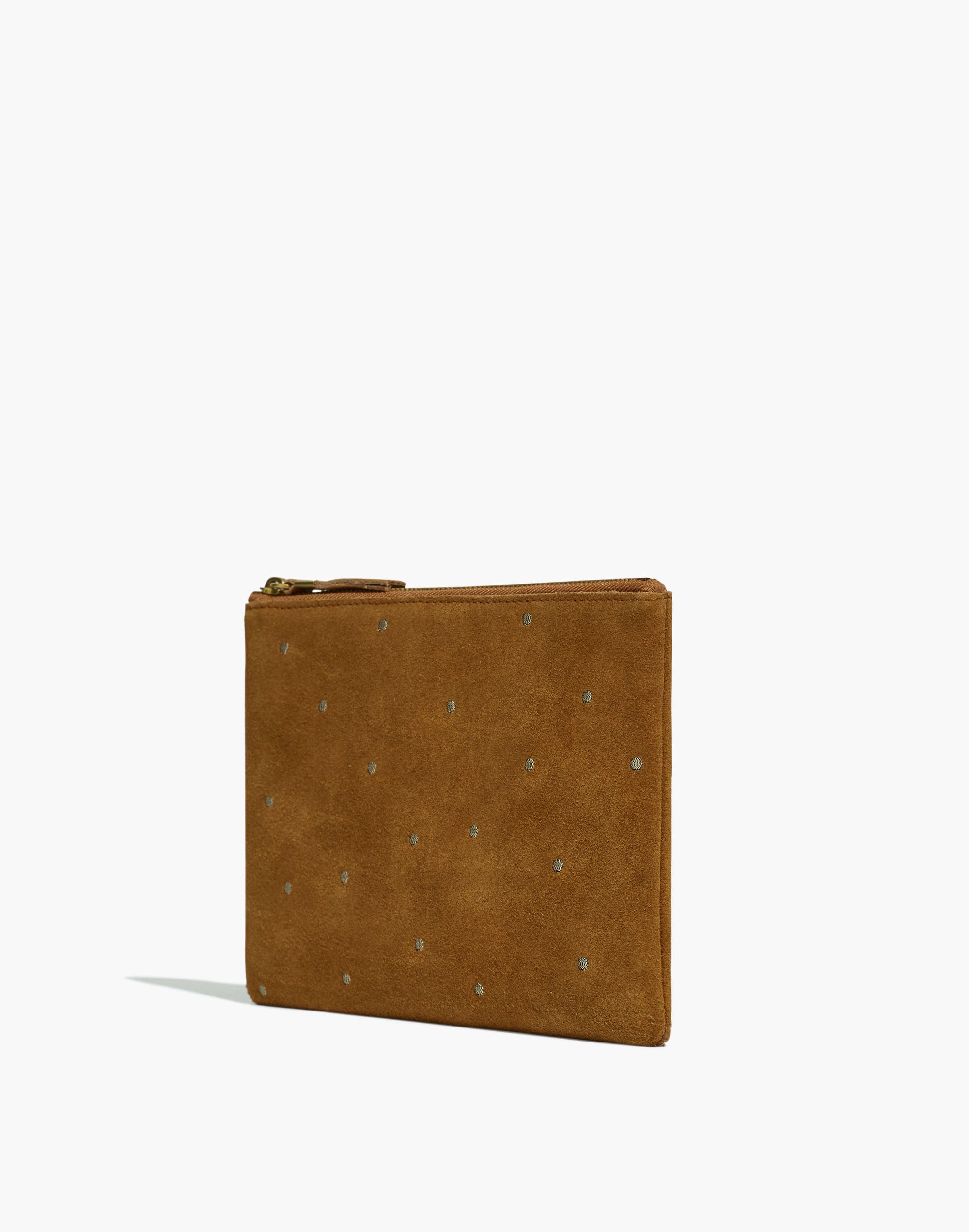 The Suede Pouch Clutch: Embroidered Dot Edition