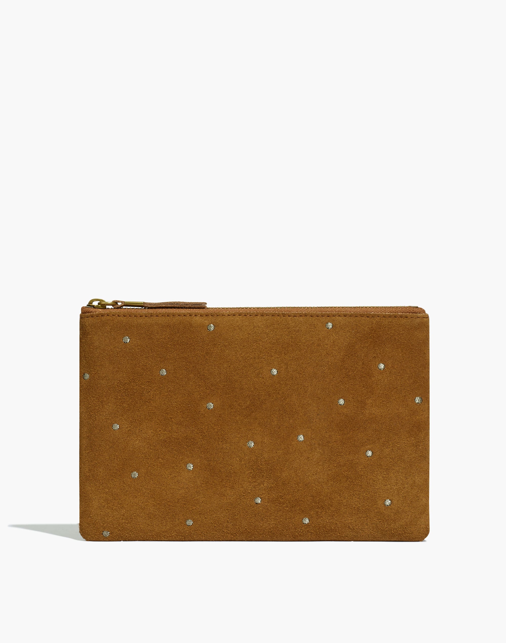 The Suede Pouch Clutch: Embroidered Dot Edition
