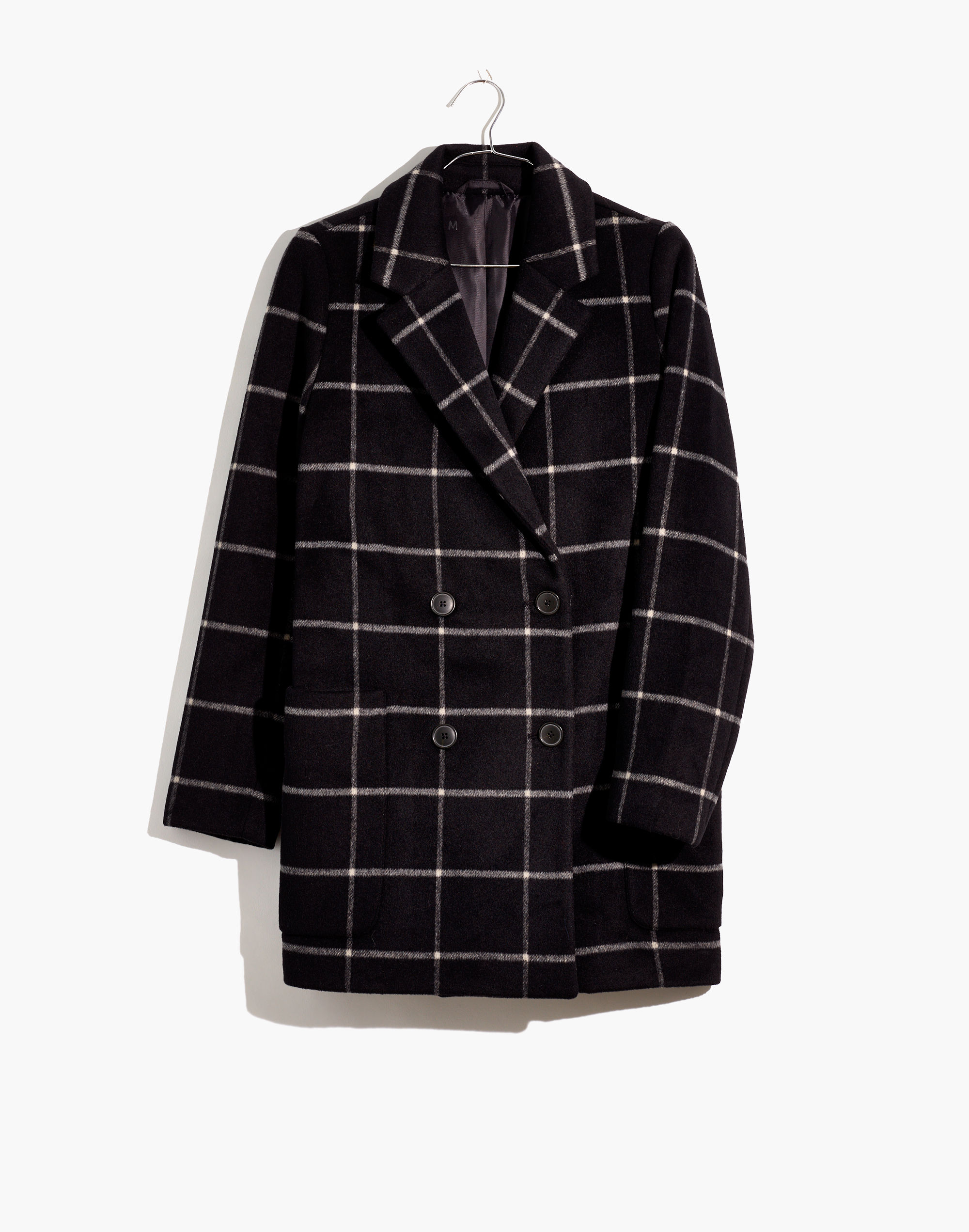 Hollis Double-Breasted Coat in Windowpane