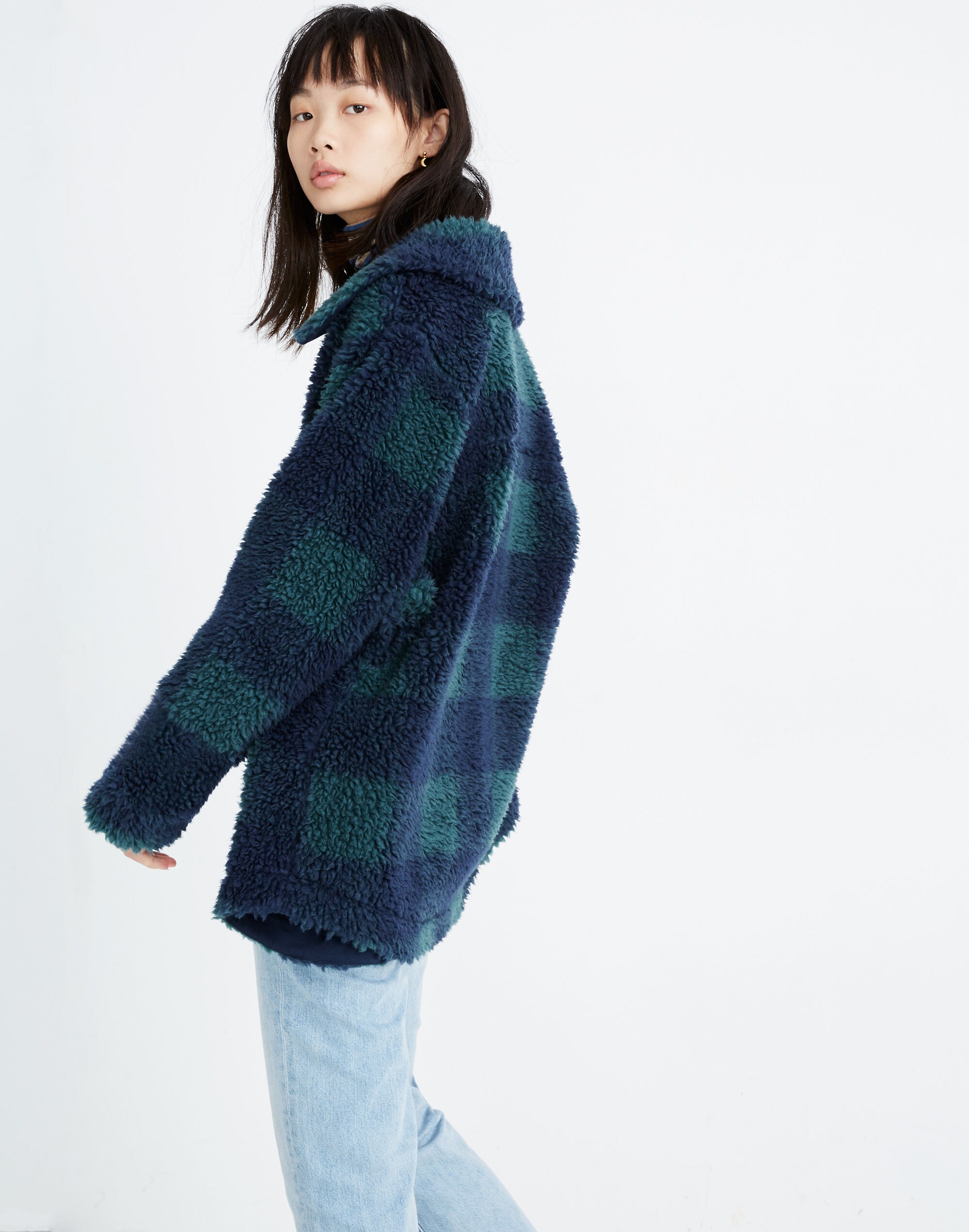 Evergreen Sherpa Jacket in Buffalo Check