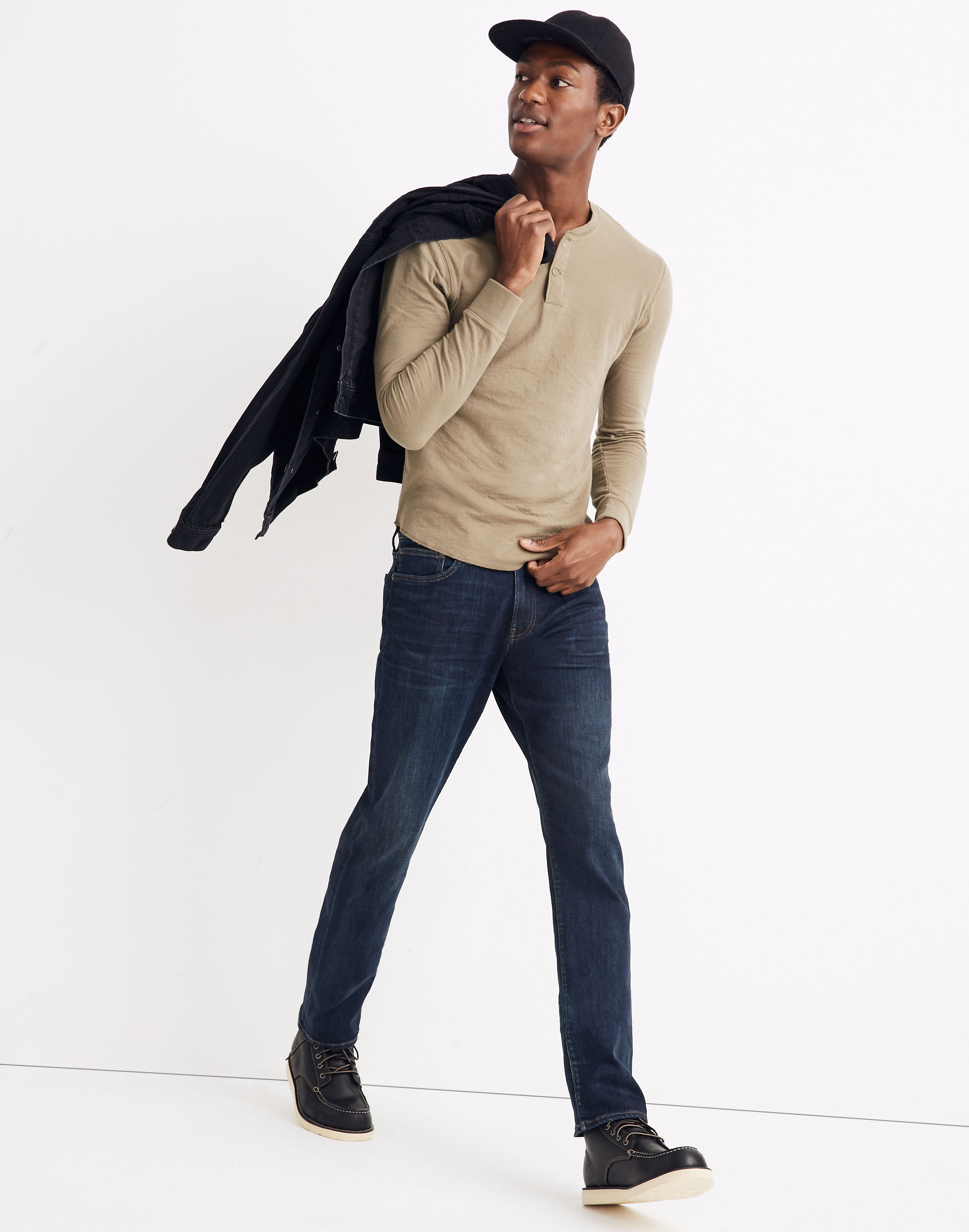 Straight Everyday Flex Jeans in Utica Wash: THERMOLITE&reg; Edition