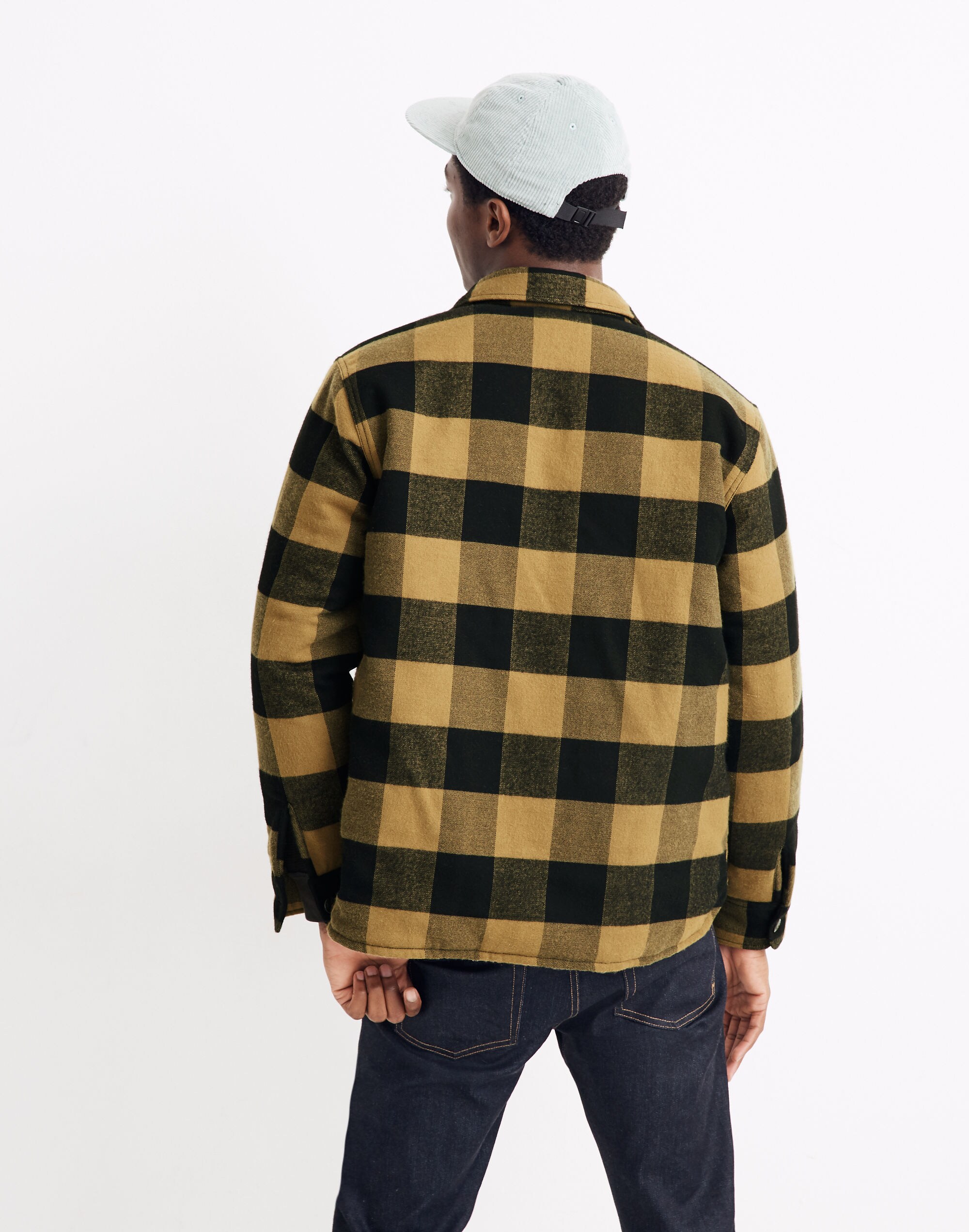 Brushed Twill Shirt-Jacket in Buffalo Plaid