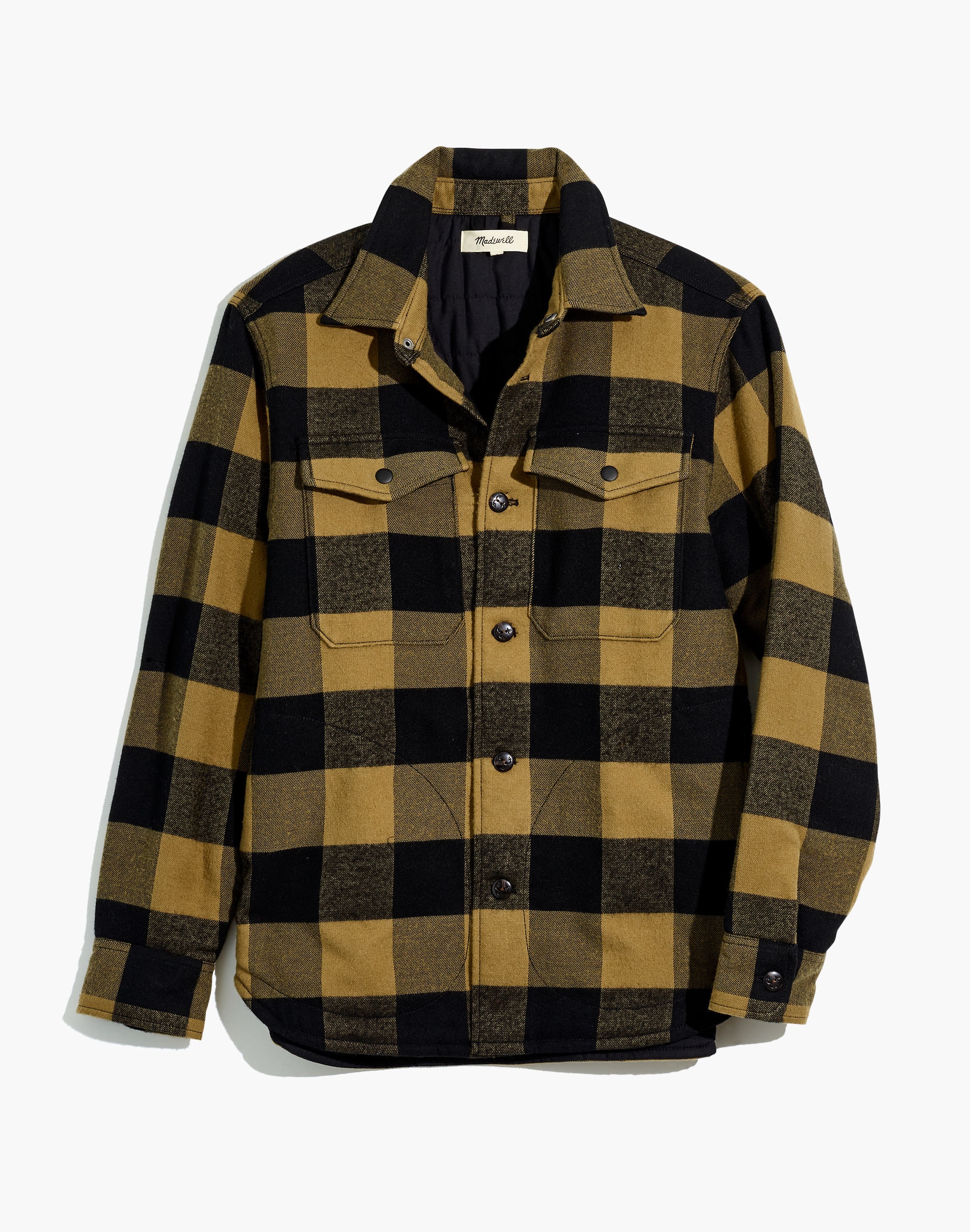 Brushed Twill Shirt-Jacket in Buffalo Plaid