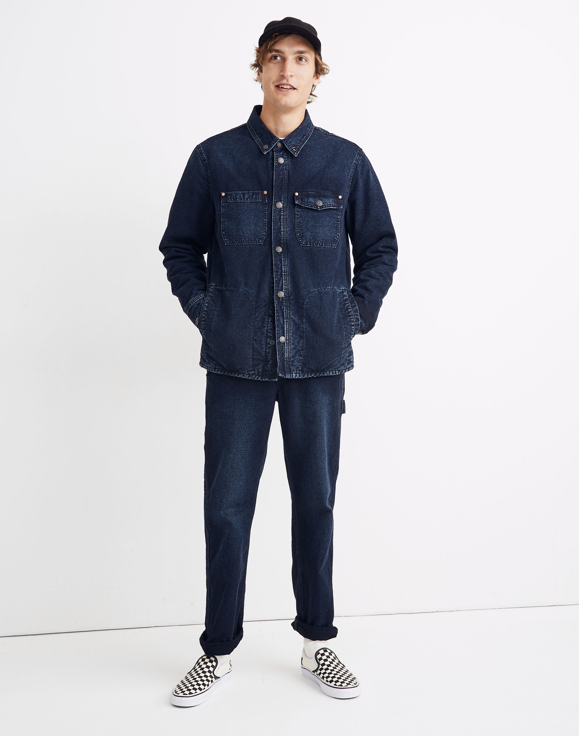Indigo Flannel-Lined Chore Jacket in Garrison Wash