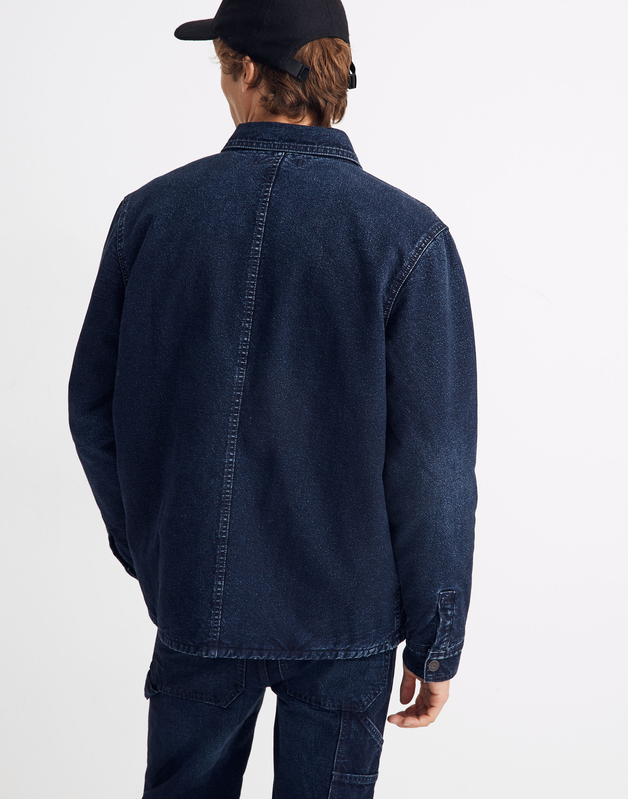 Indigo Flannel-Lined Chore Jacket in Garrison Wash