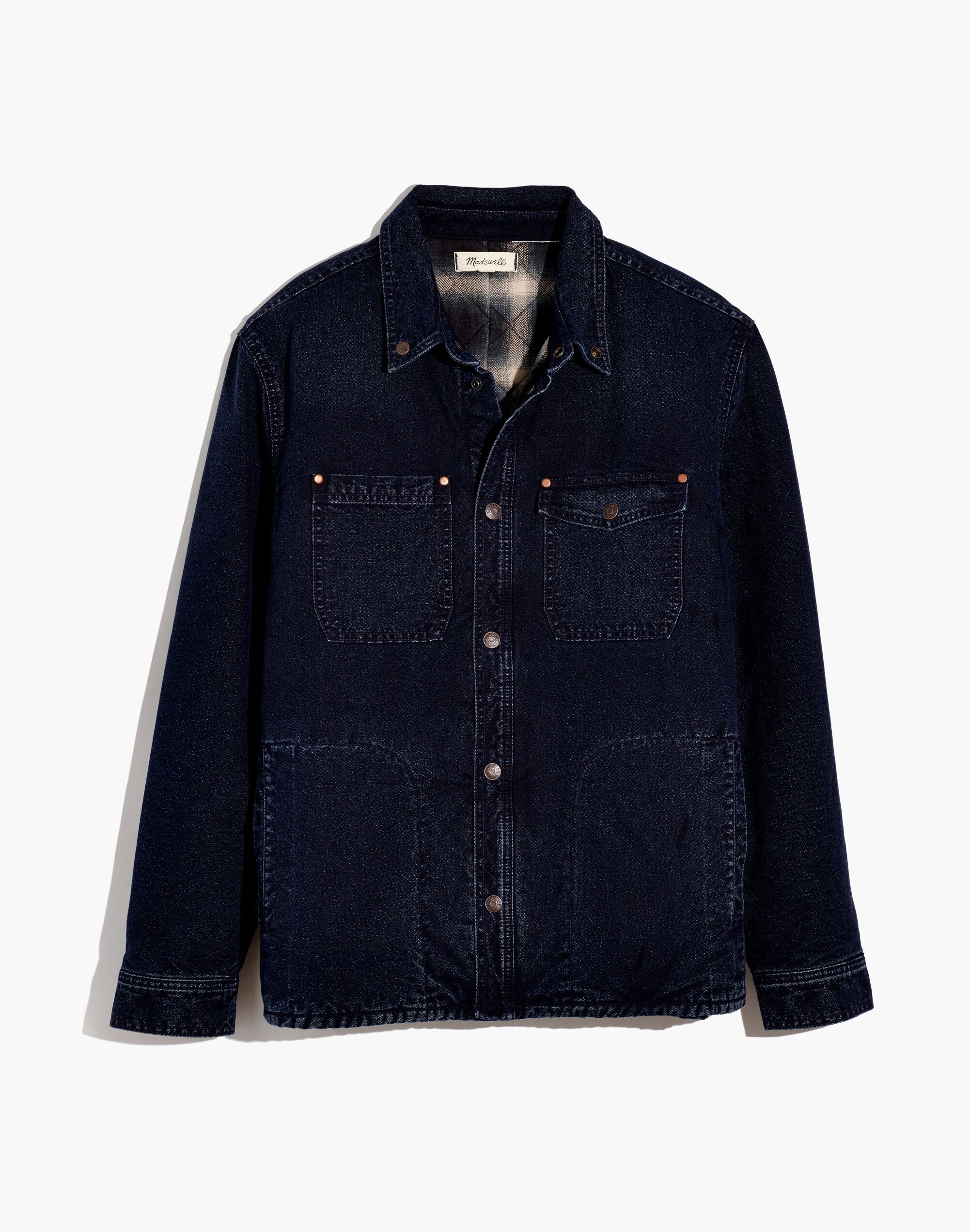 Indigo Flannel-Lined Chore Jacket in Garrison Wash