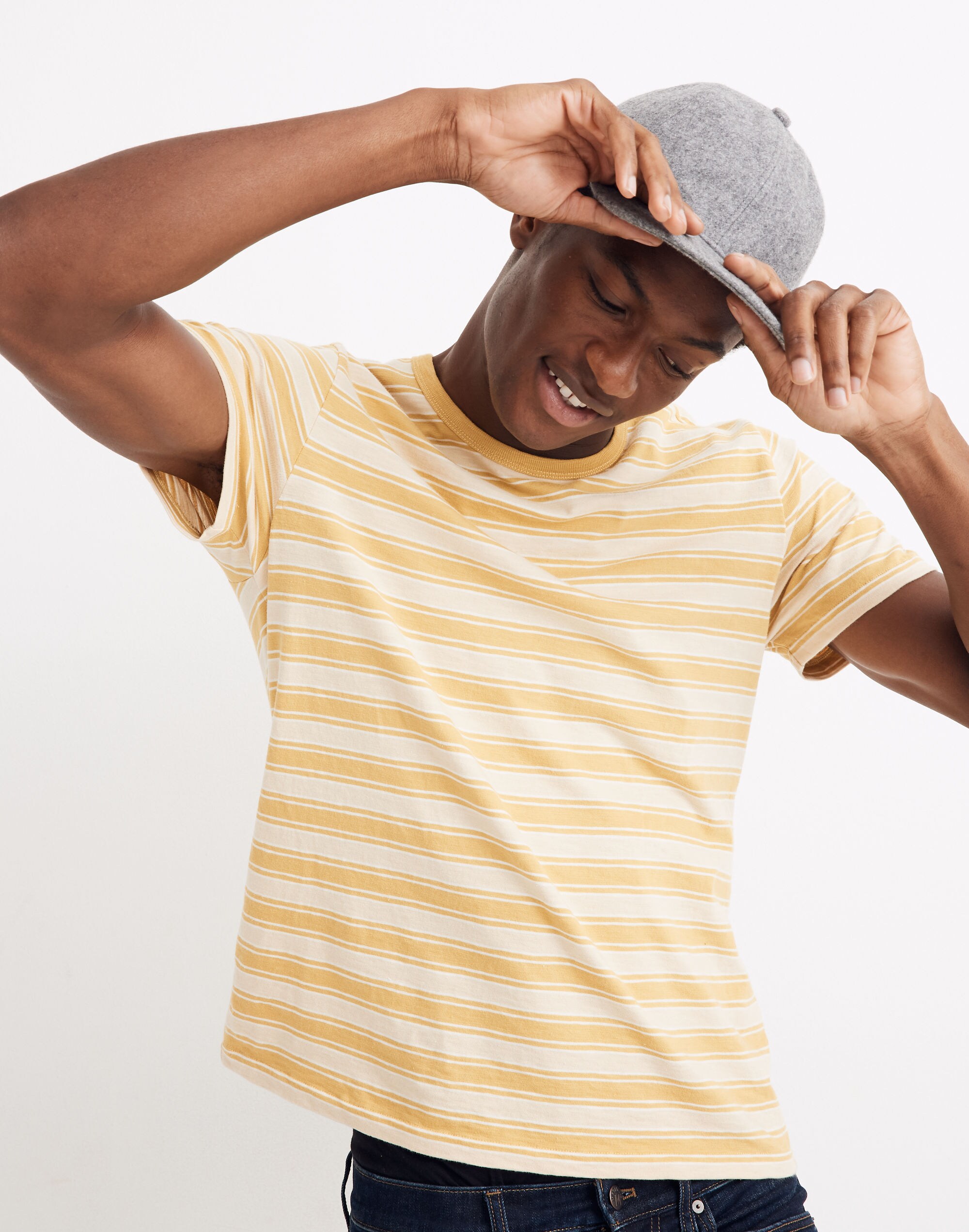 Allday Crewneck Tee in Saltford Stripe