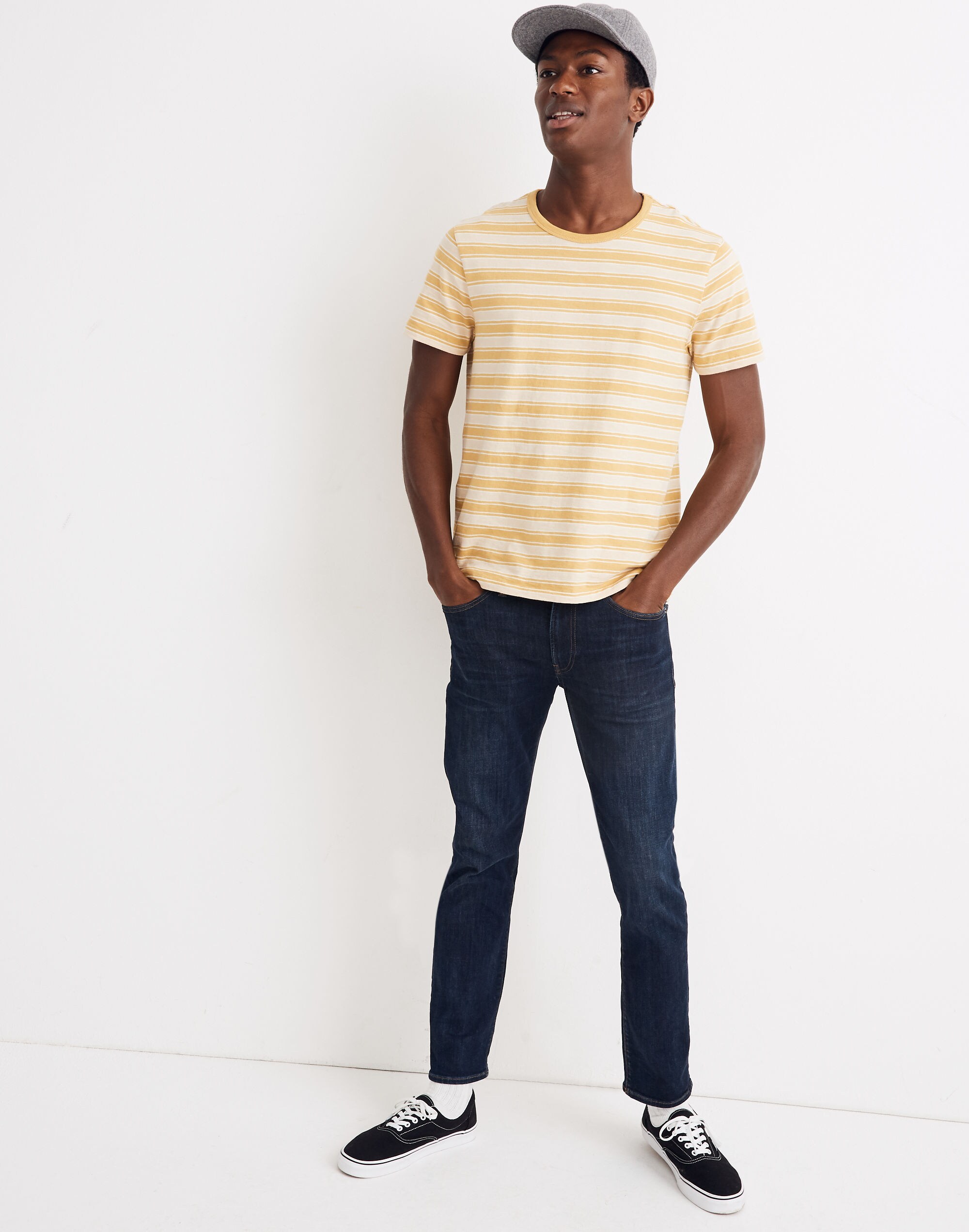 Allday Crewneck Tee in Saltford Stripe