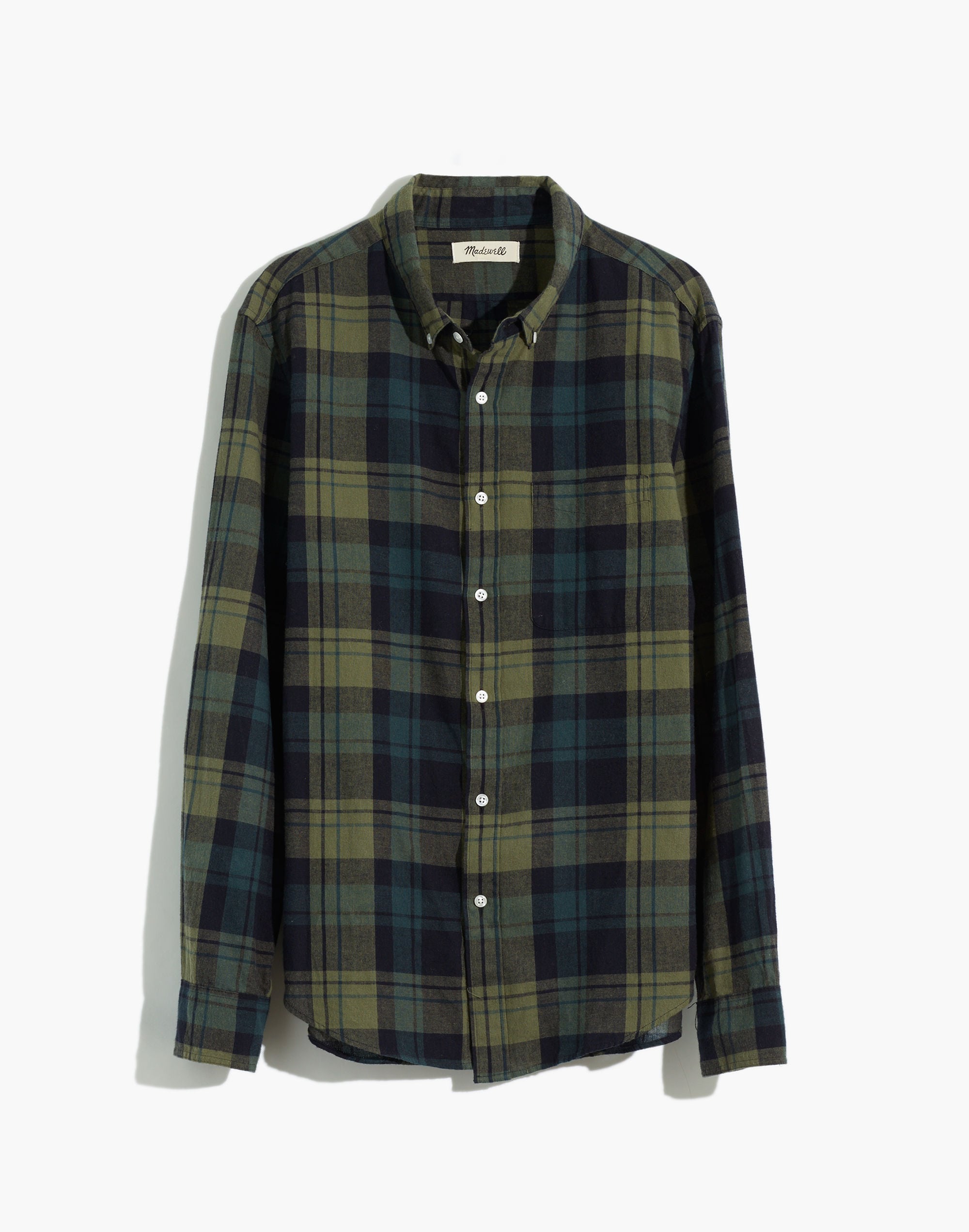 Brushed Twill Button-Down Shirt in Orsett Plaid