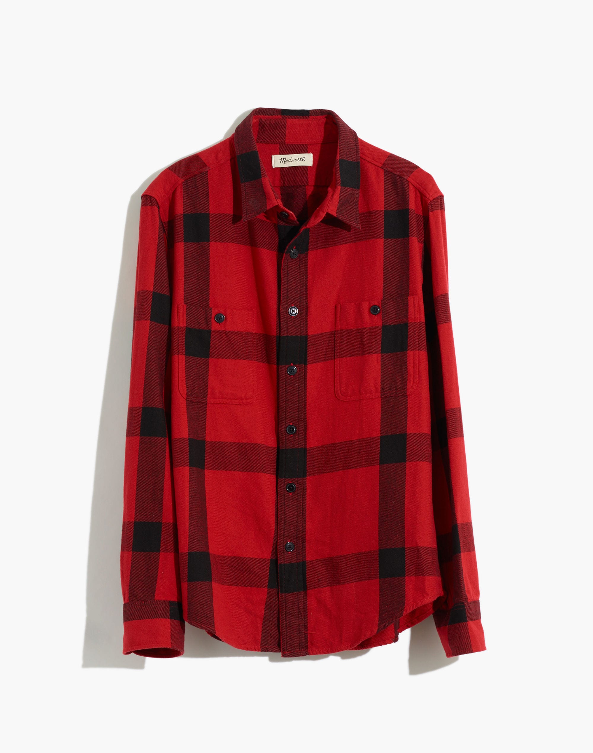 Heavyweight Twill Long-Sleeve Workshirt in Windowpane