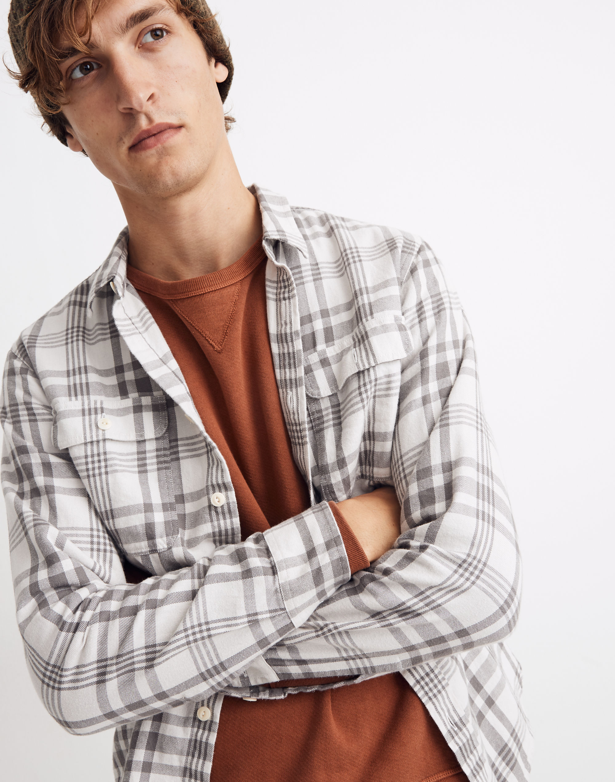 Flannel Long-Sleeve Workshirt in Patton Plaid
