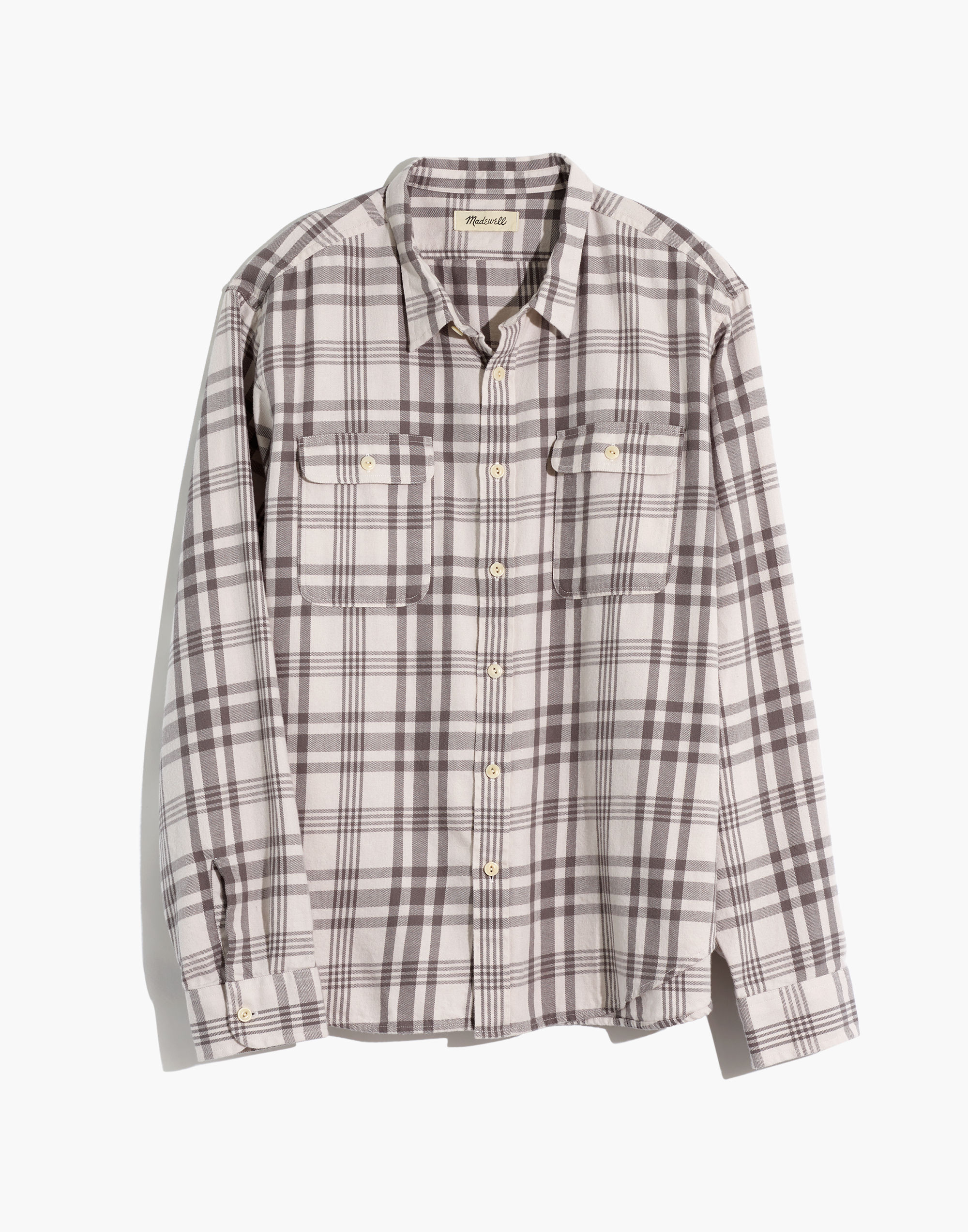 Flannel Long-Sleeve Workshirt in Patton Plaid