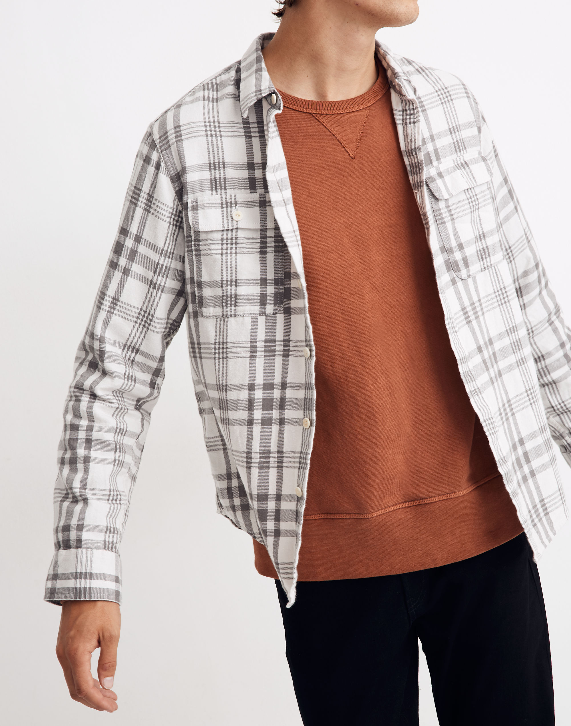 Flannel Long-Sleeve Workshirt in Patton Plaid