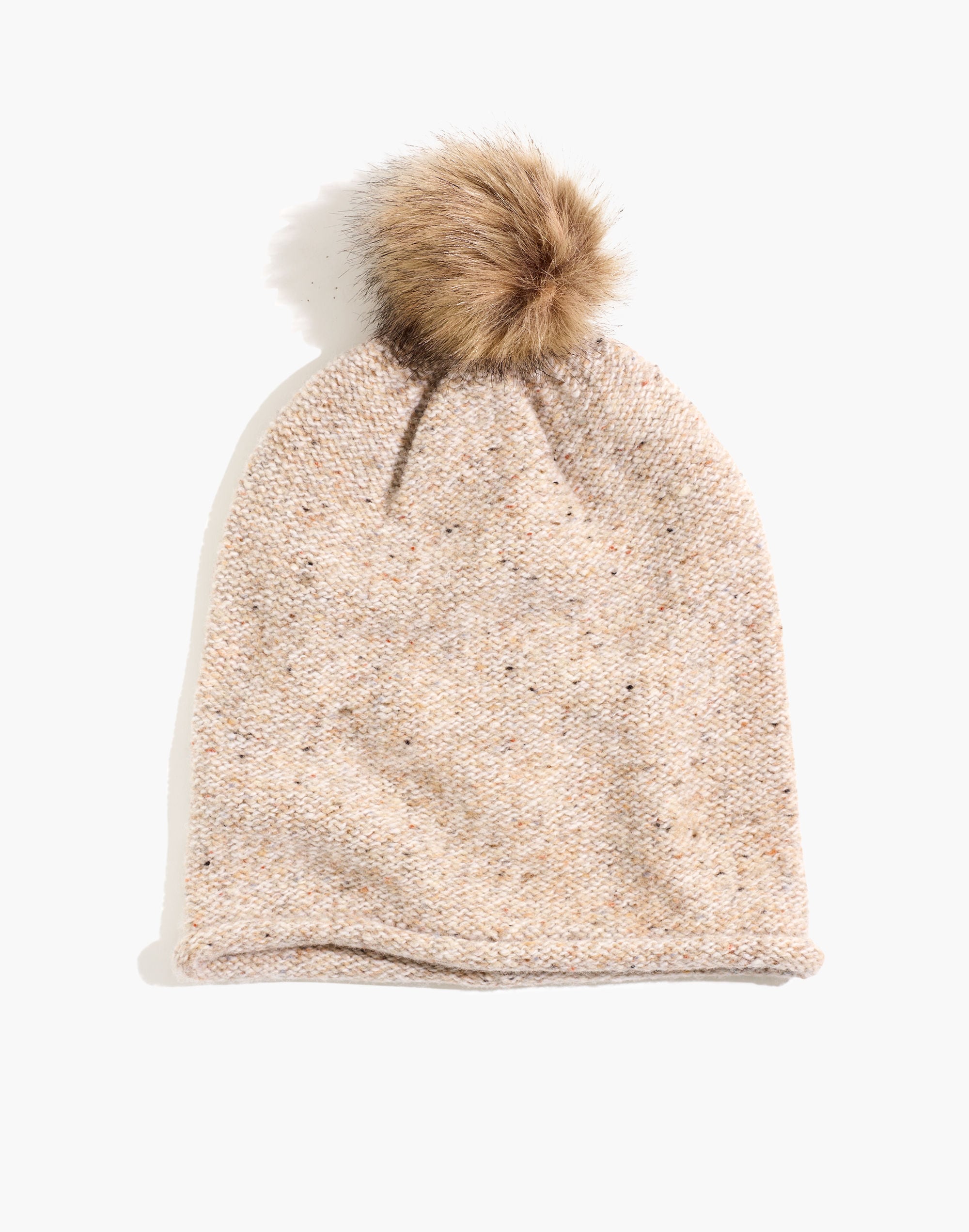 Faux-Fur Pom-Pom Beanie