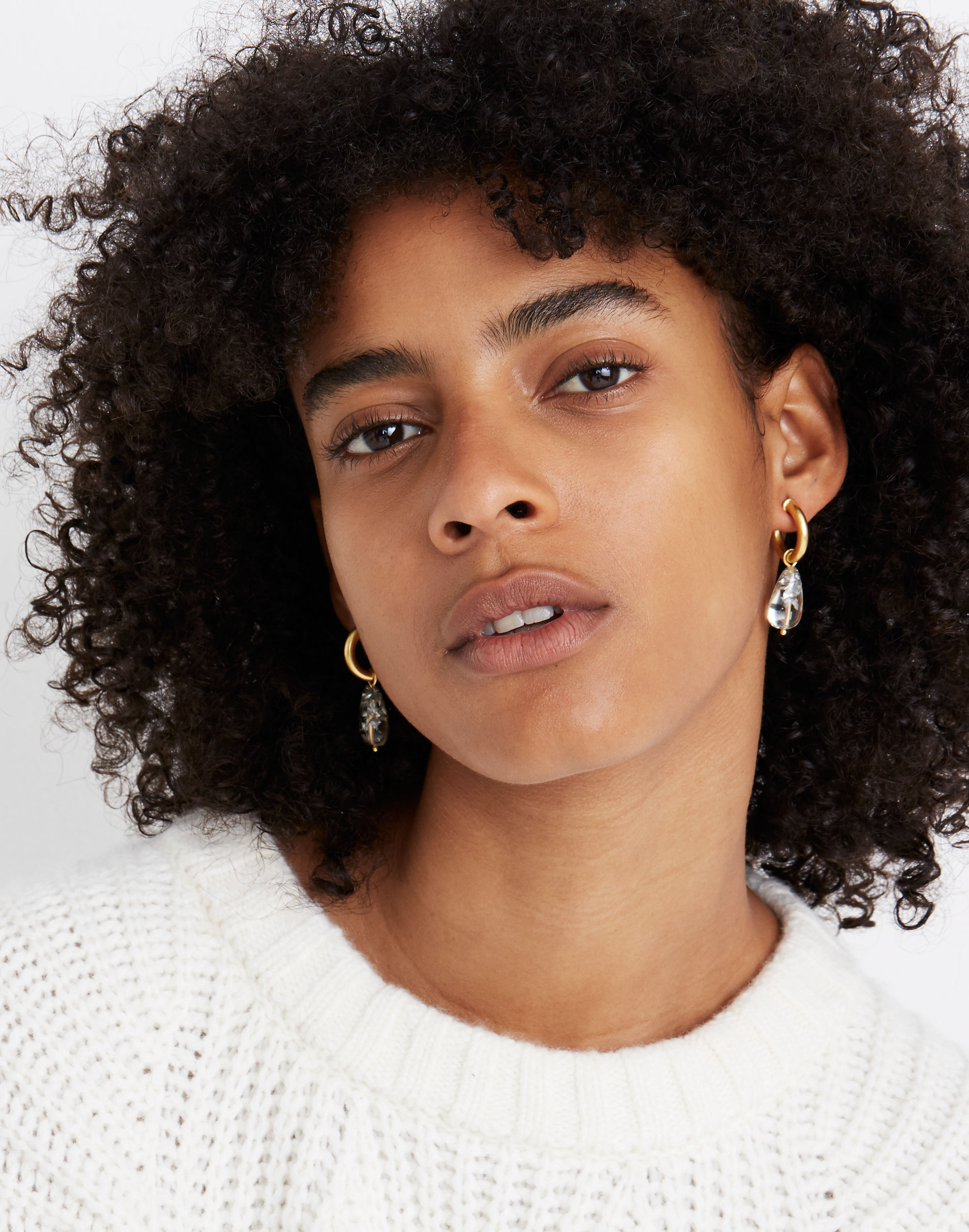 Glitter Drop Hoop Earrings