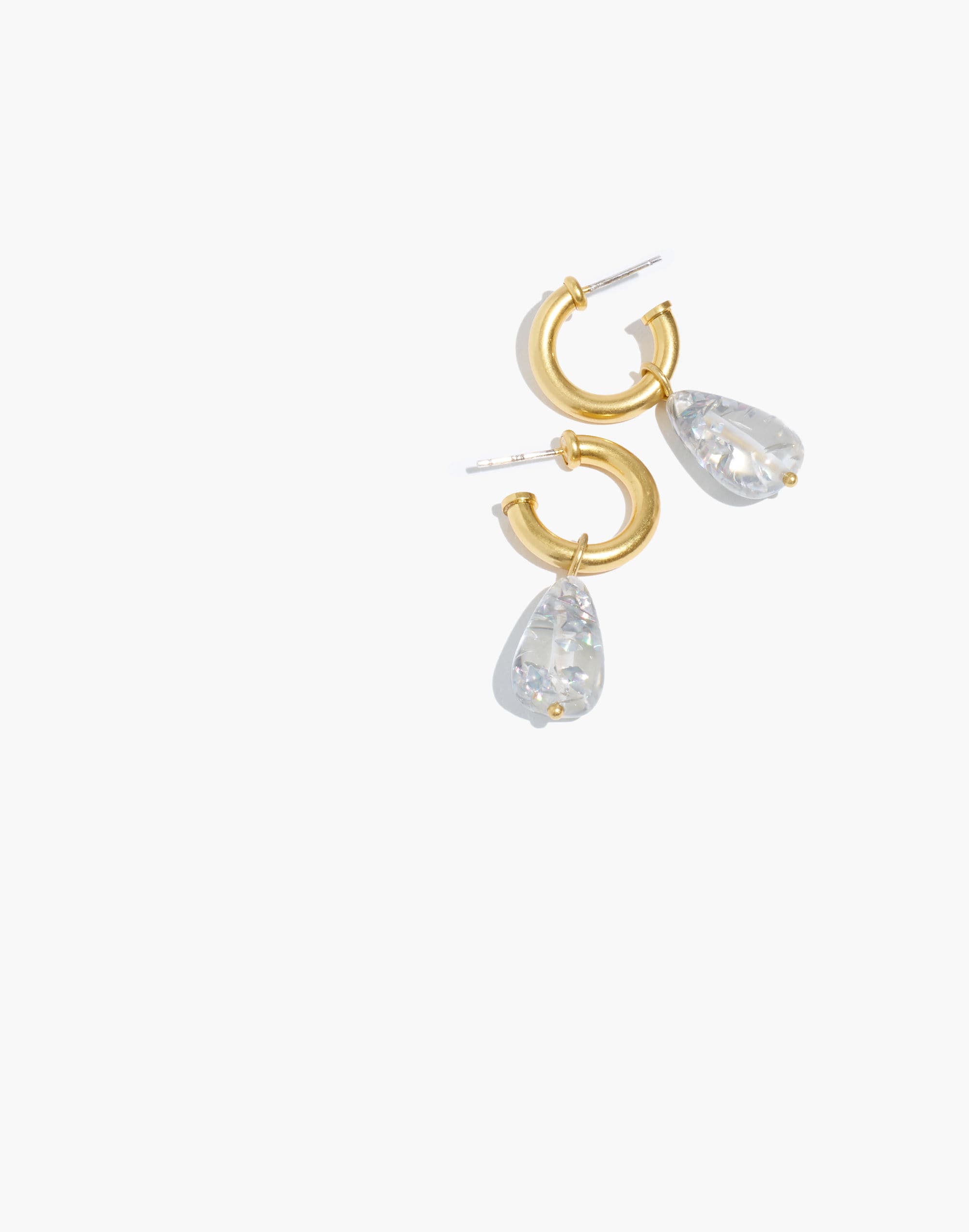 Glitter Drop Hoop Earrings