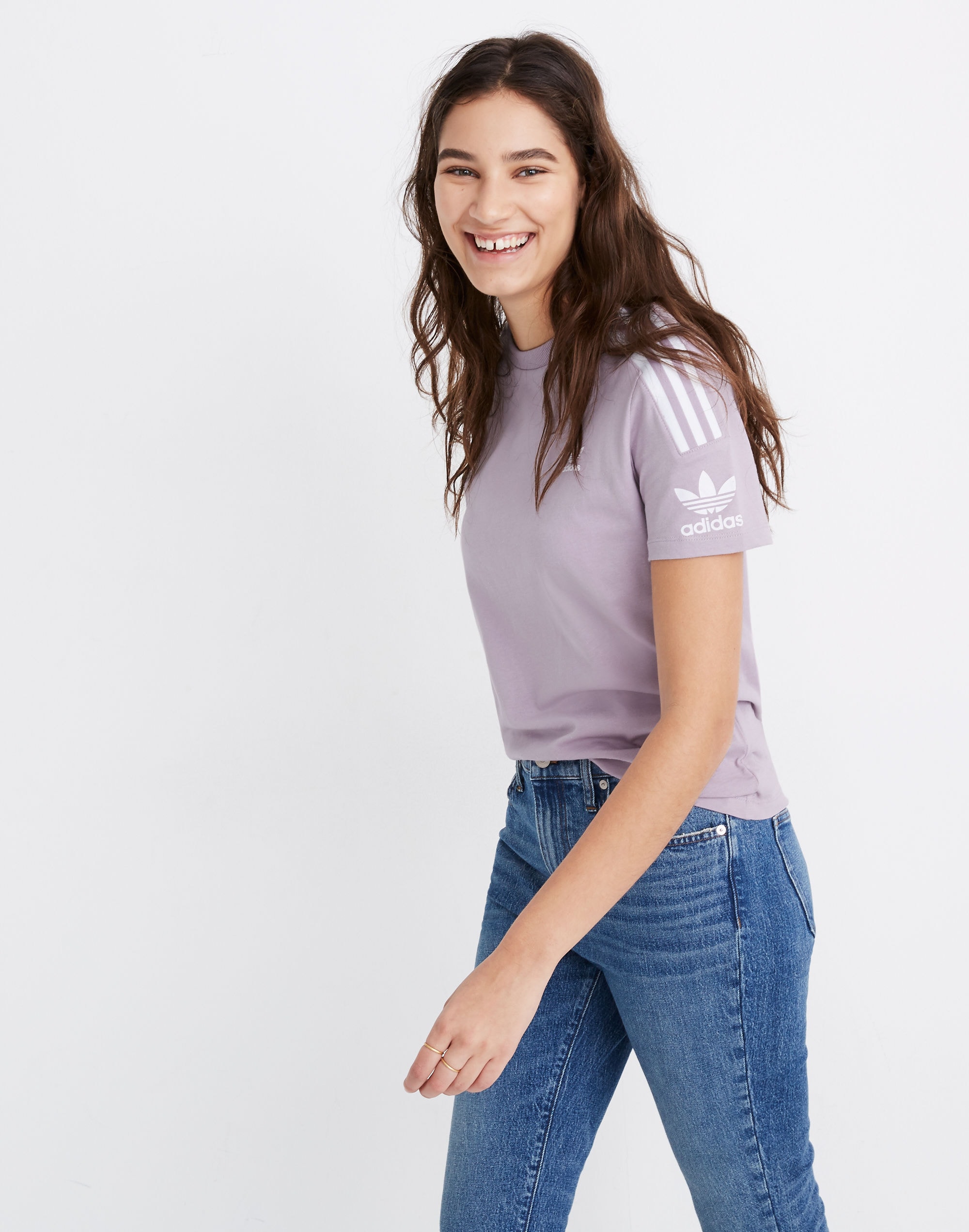 Adidas&reg; Three-Stripe Logo Lock Up Tee