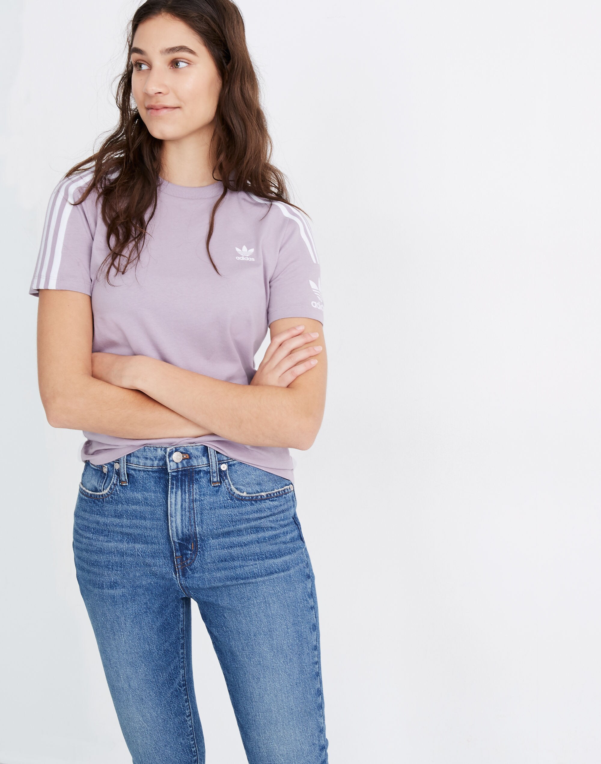 Adidas&reg; Three-Stripe Logo Lock Up Tee