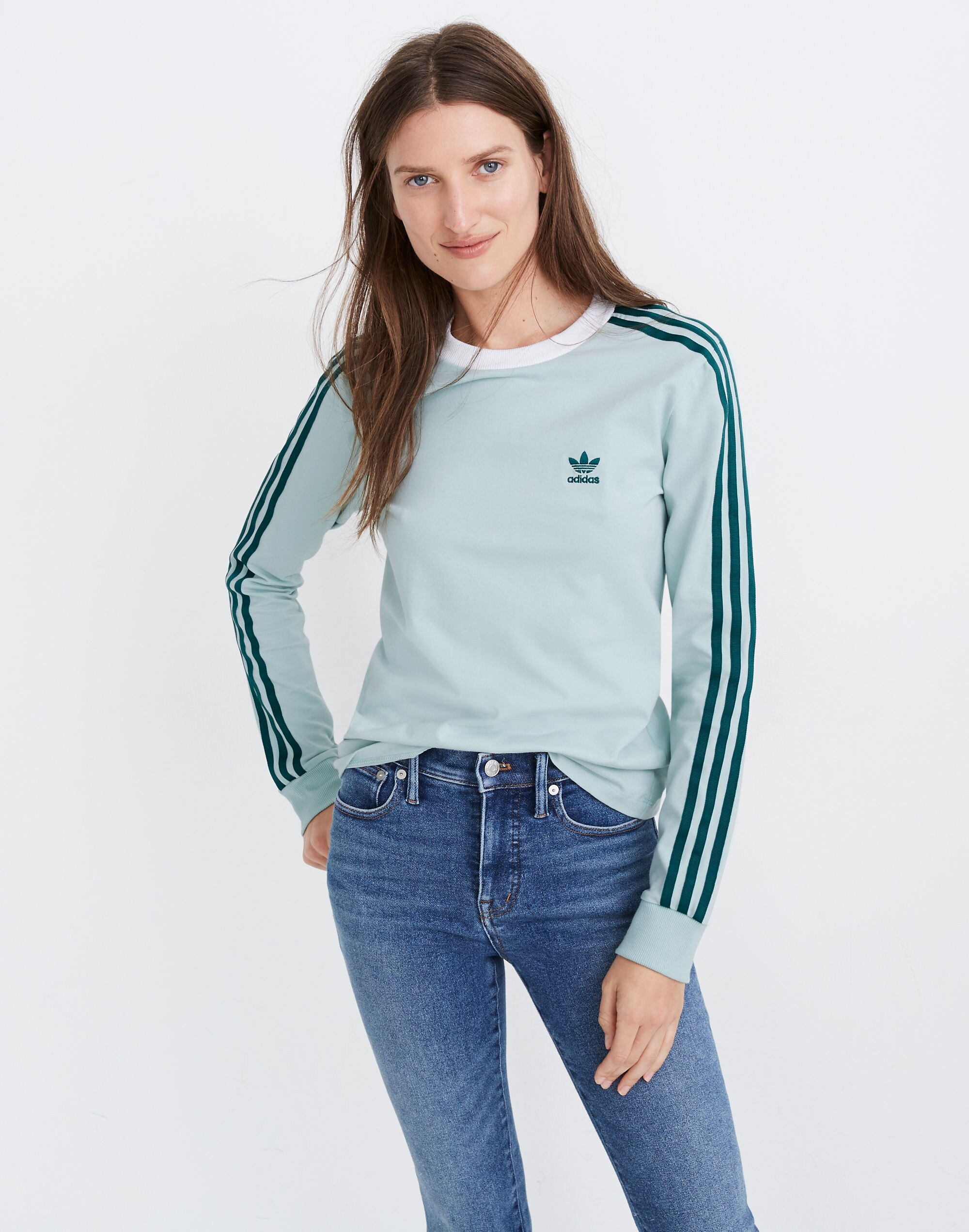 Adidas&reg; Long-Sleeve Three-Stripe Tee