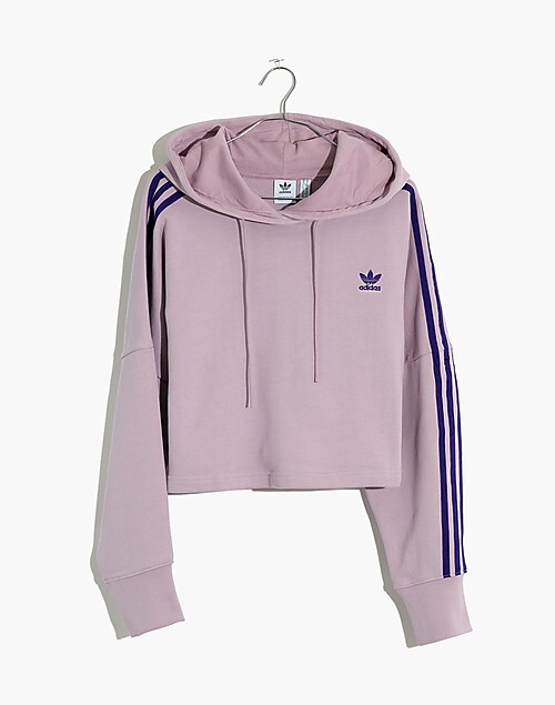 Pessimistisch tafereel Mainstream Adidas® Three-Stripe Cropped Hoodie Sweatshirt