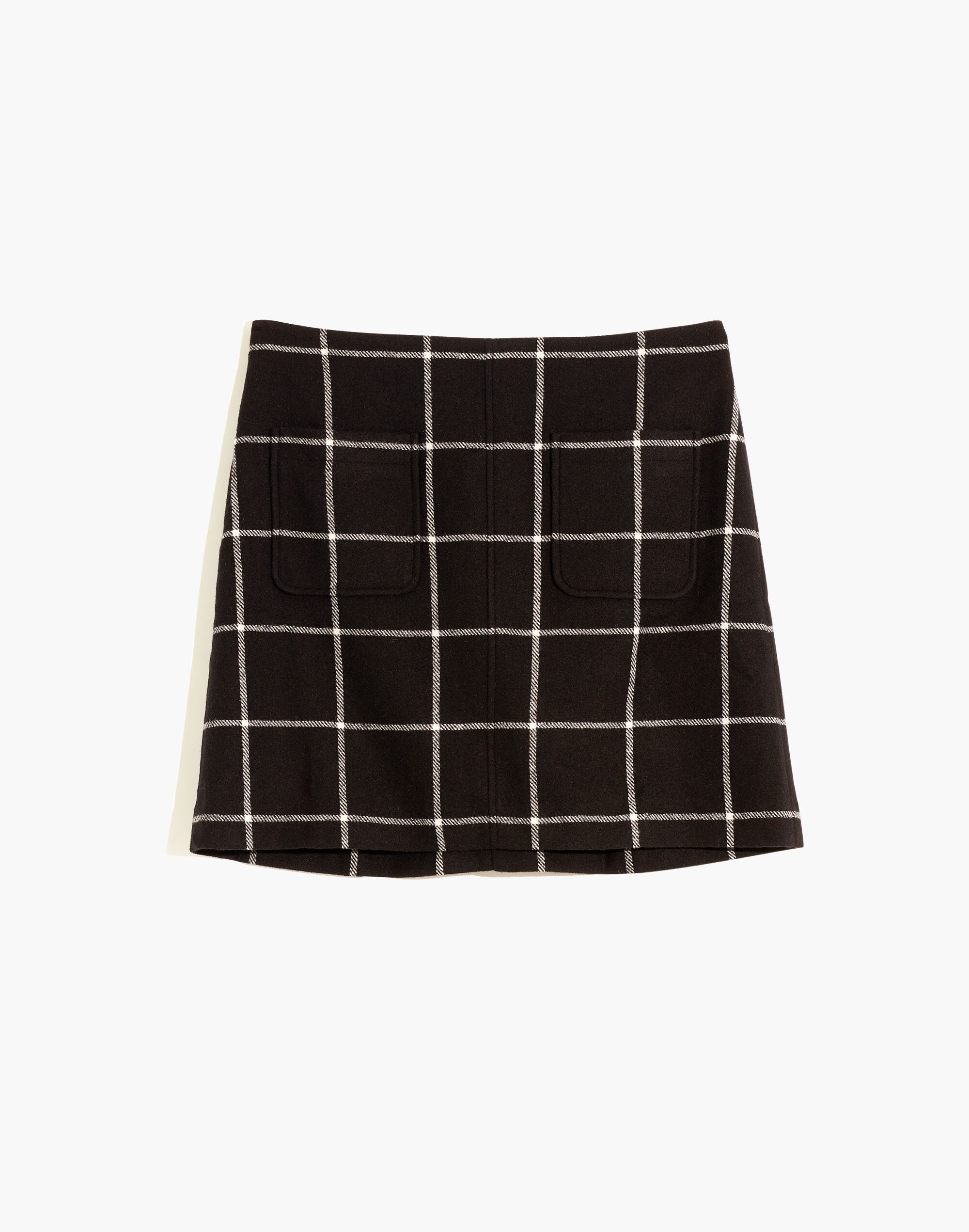 Museum Patch-Pocket Mini Skirt in Windowpane