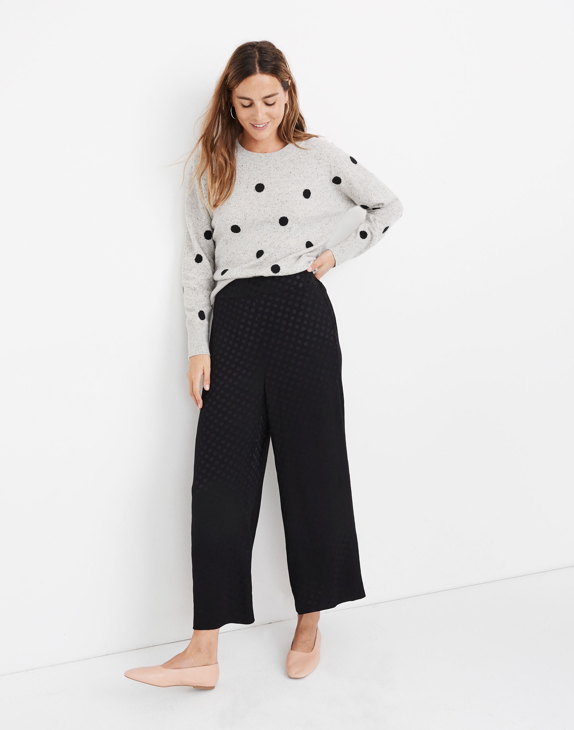 Drapey Jacquard Huston Pull-On Crop Pants | Madewell