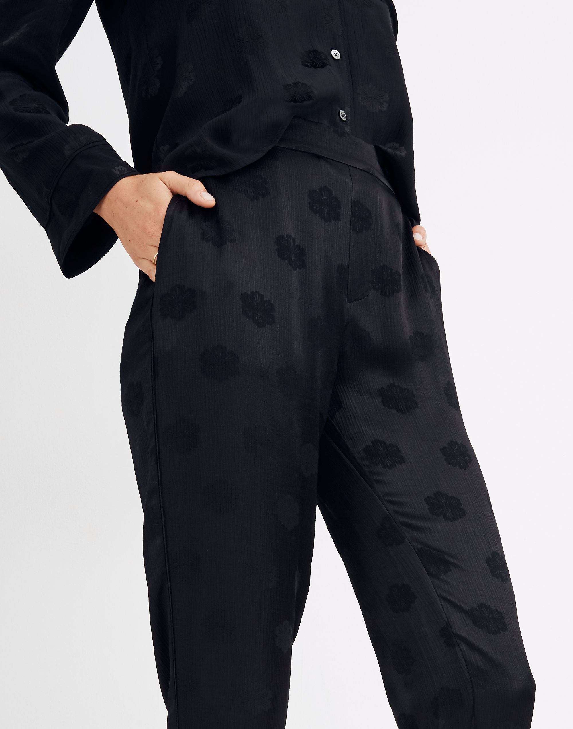 Satin Jacquard Pajama Trousers