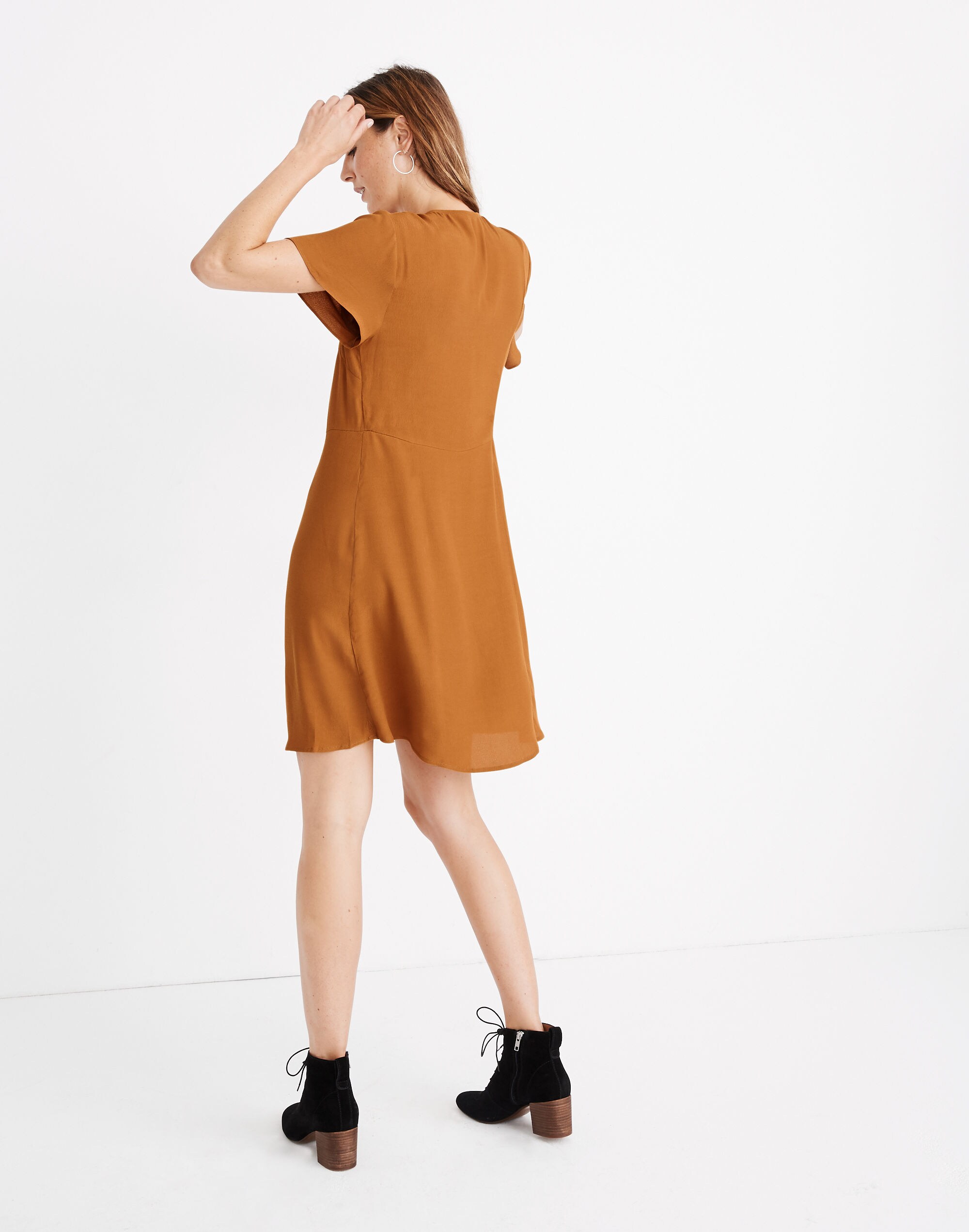 V-Neck Button-Front Dress