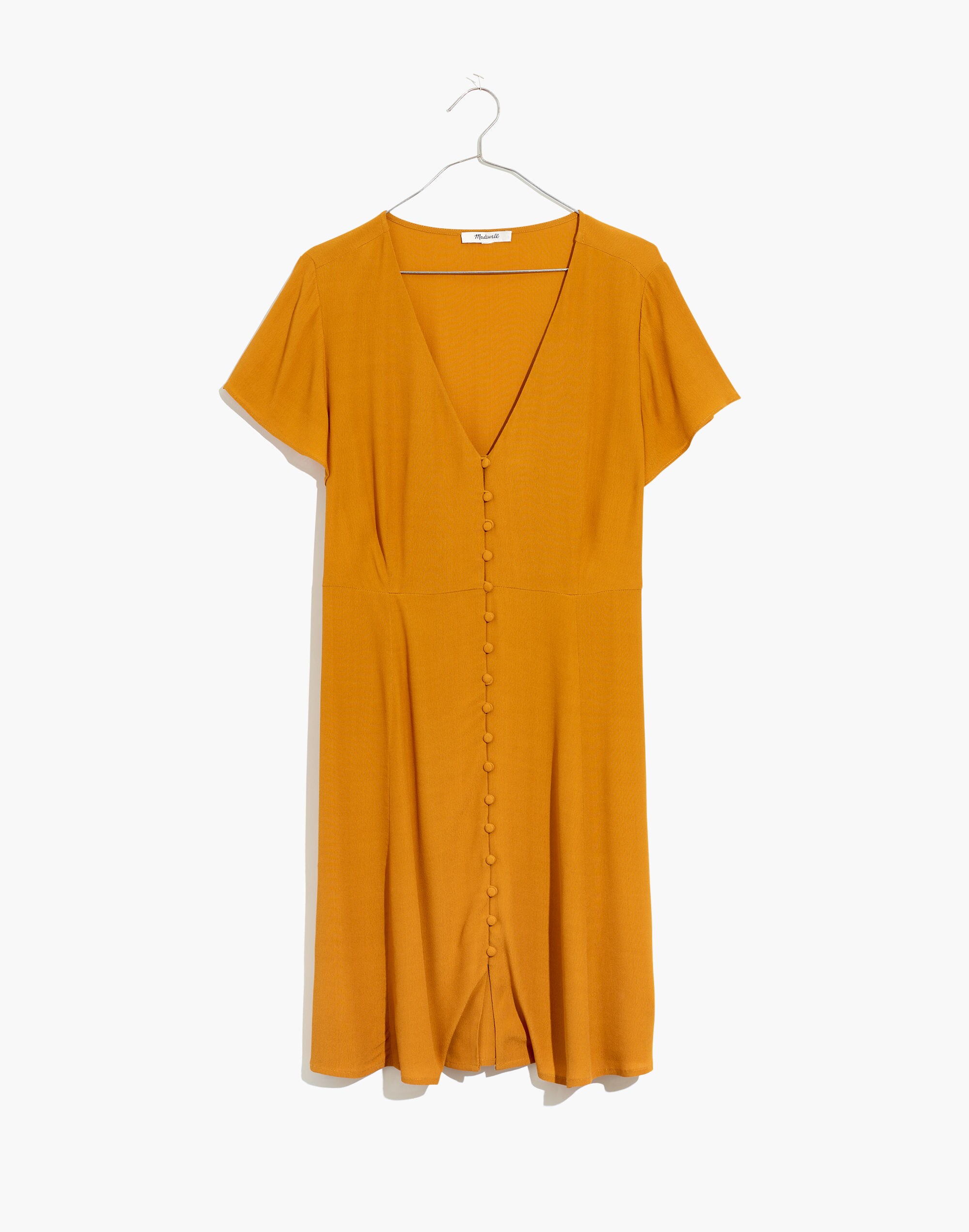 V-Neck Button-Front Dress