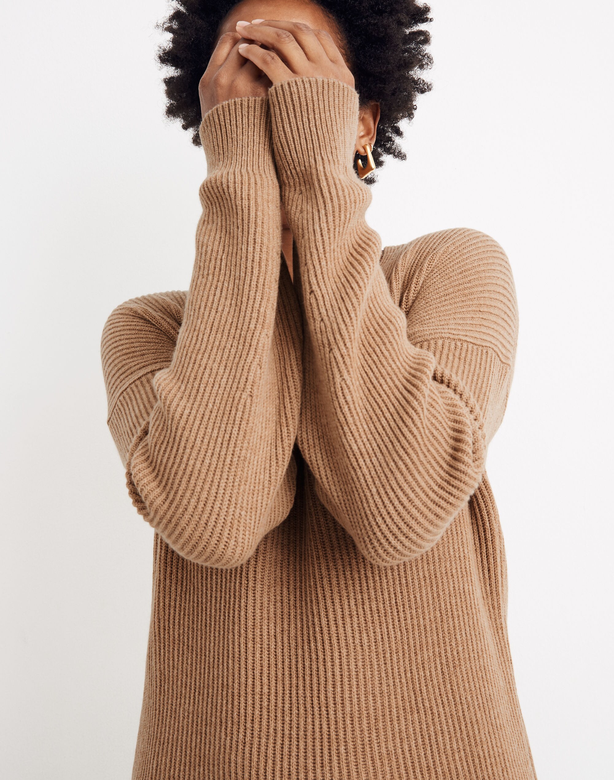 Relaxed V-Neck Sweater Dress