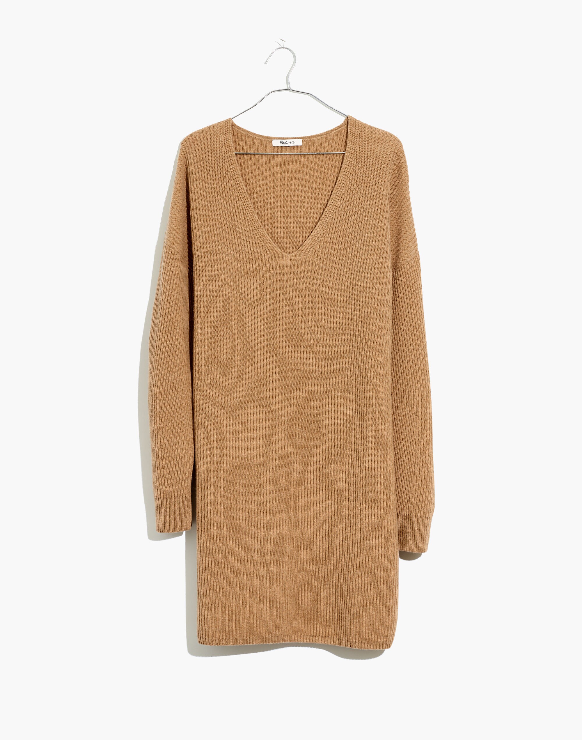 Relaxed V-Neck Sweater Dress