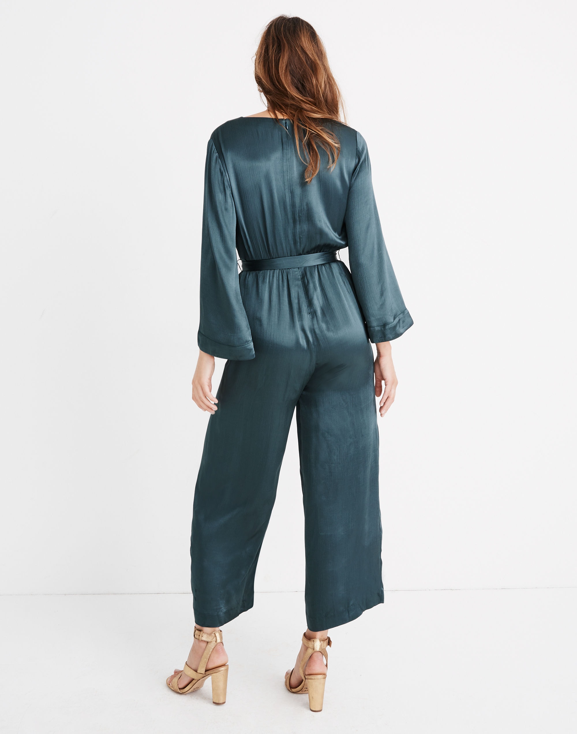 Satin V-Neck Jumpsuit