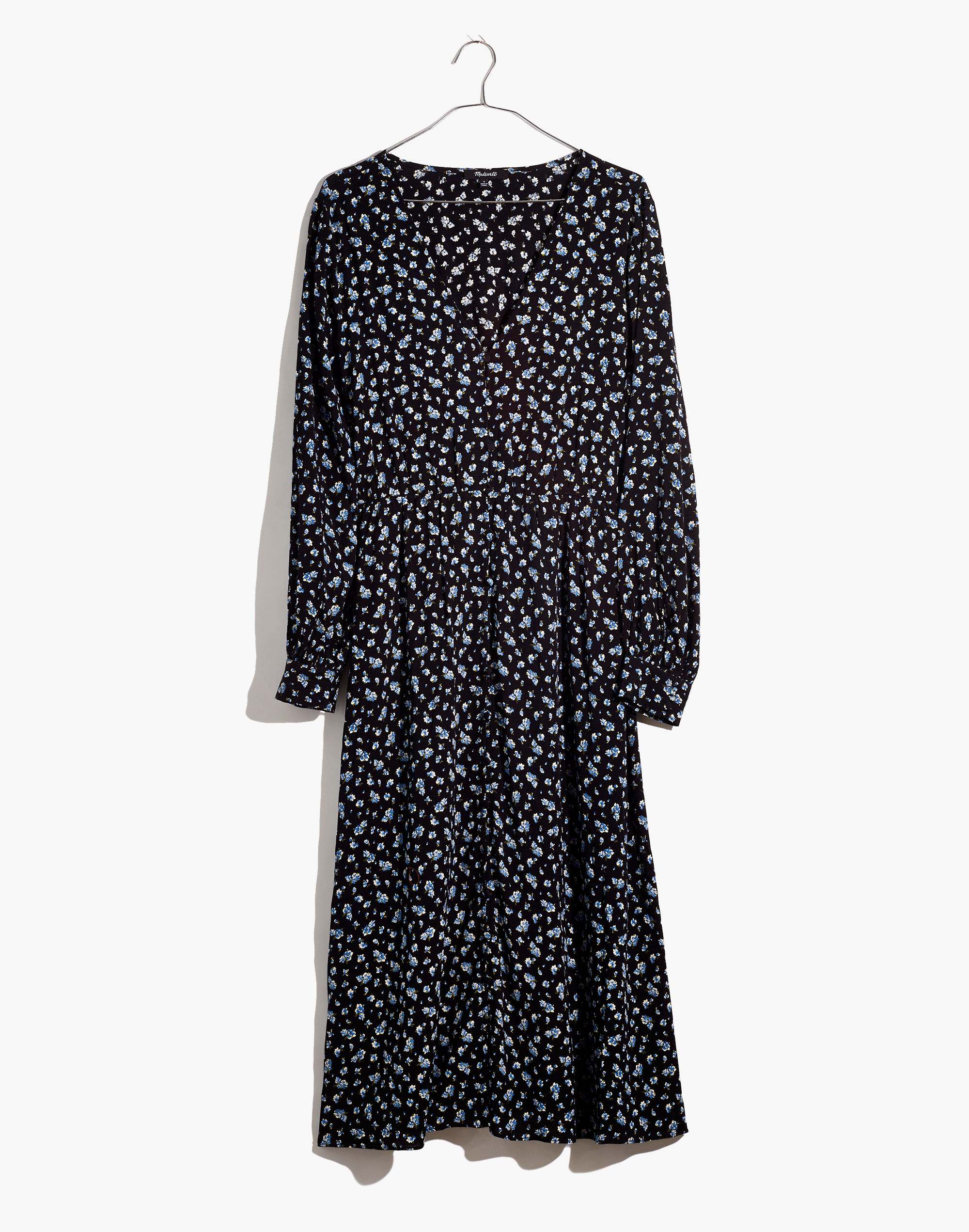 Long-Sleeve Button-Front Dress in Baby's Breath