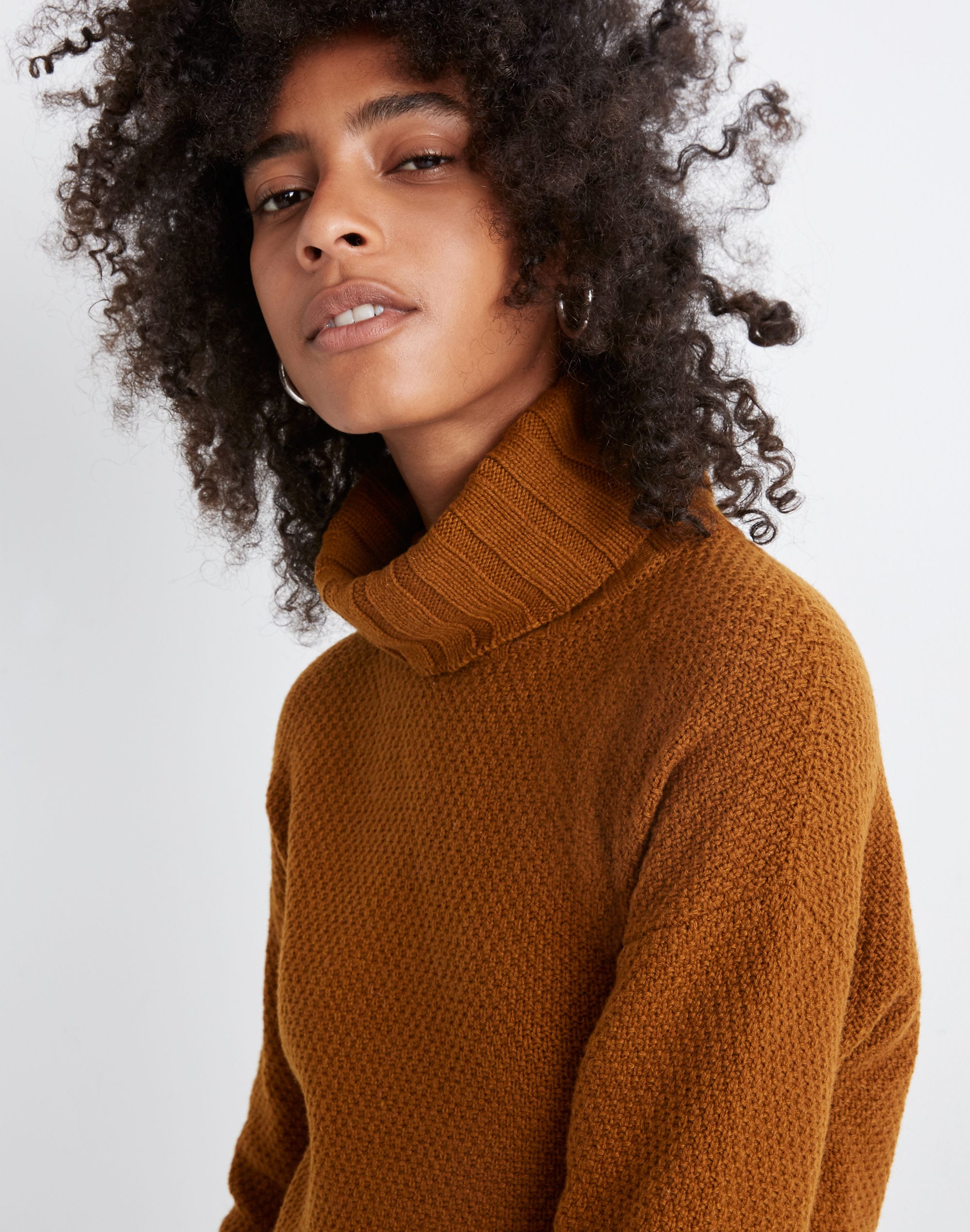 Foldover Turtleneck Sweater Dress
