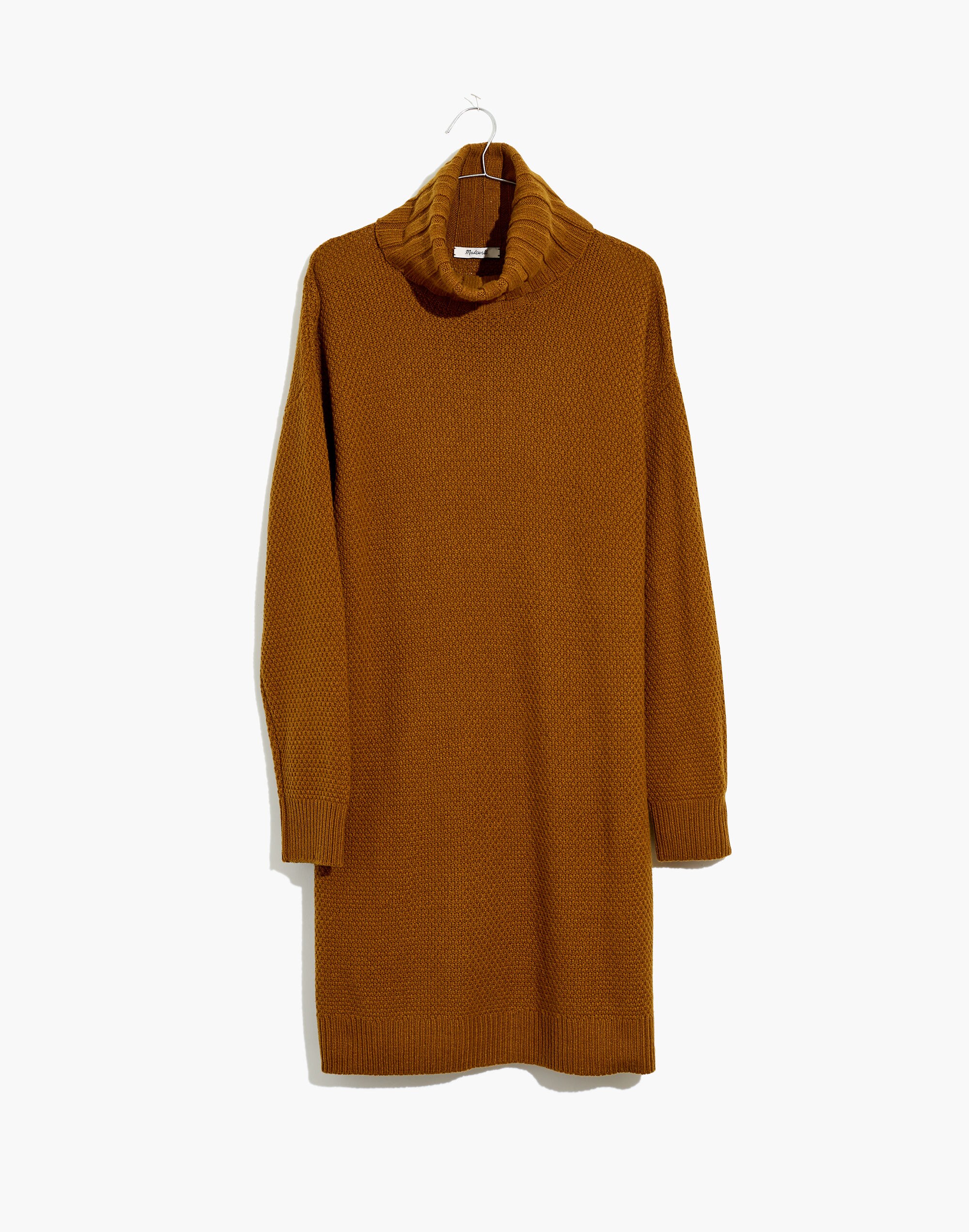 Foldover Turtleneck Sweater Dress