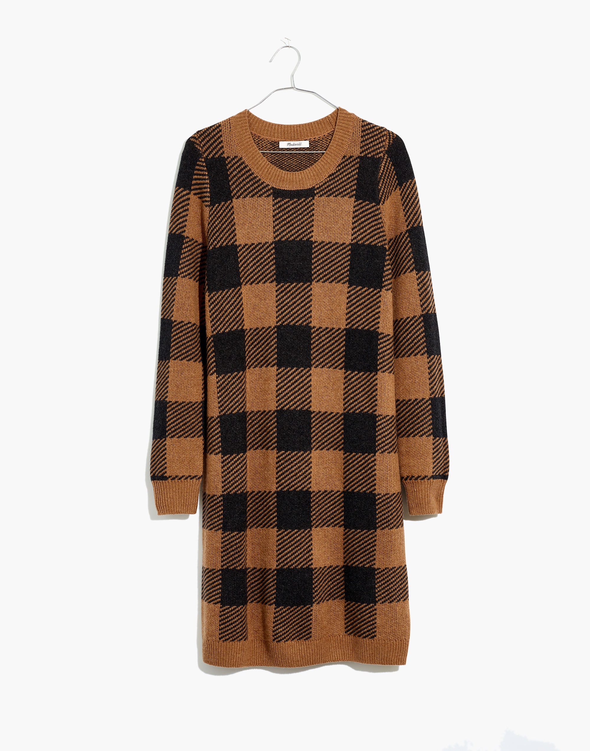 Crewneck Sweater Dress in Buffalo Check