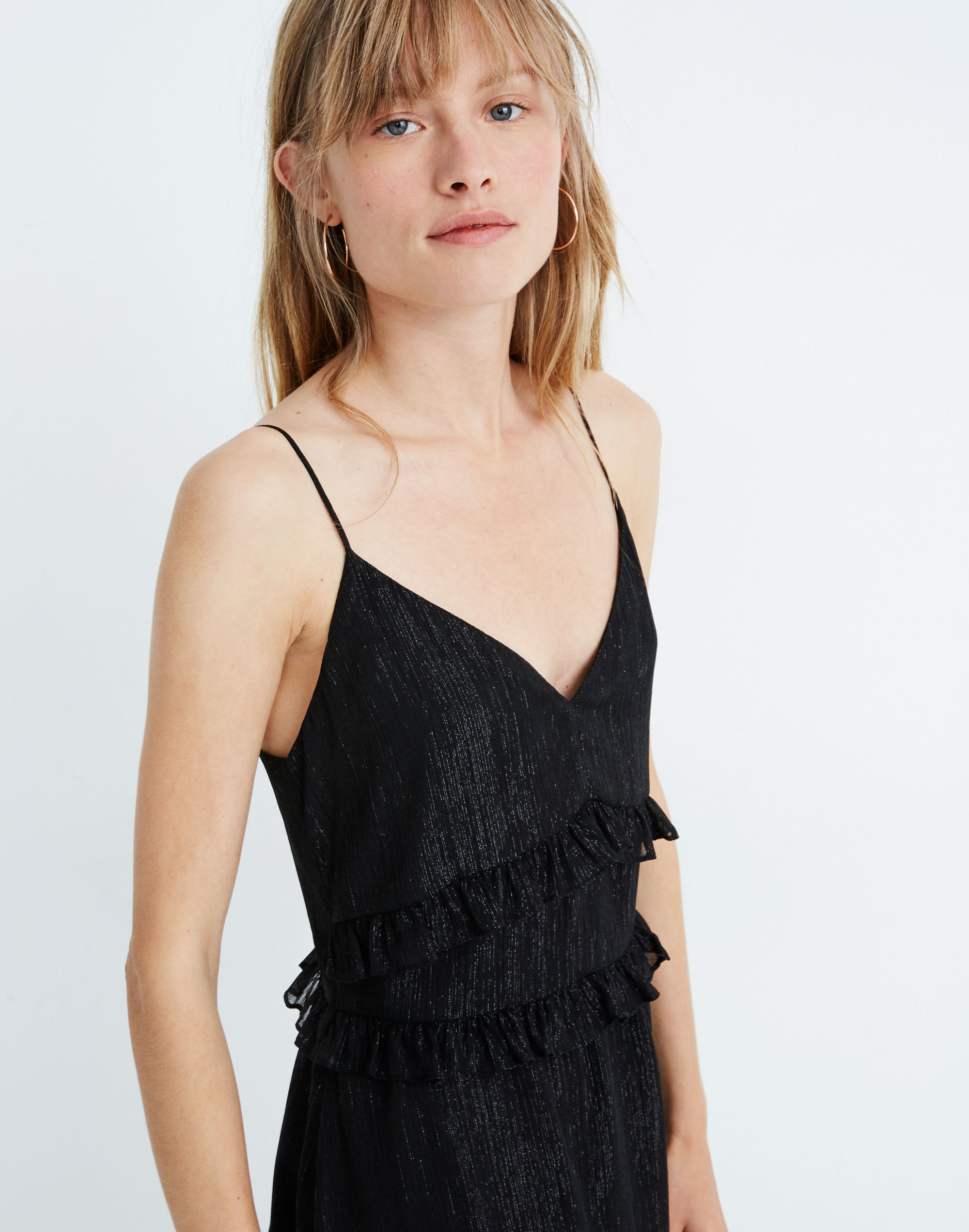 Shimmer Ruffle Cami Dress