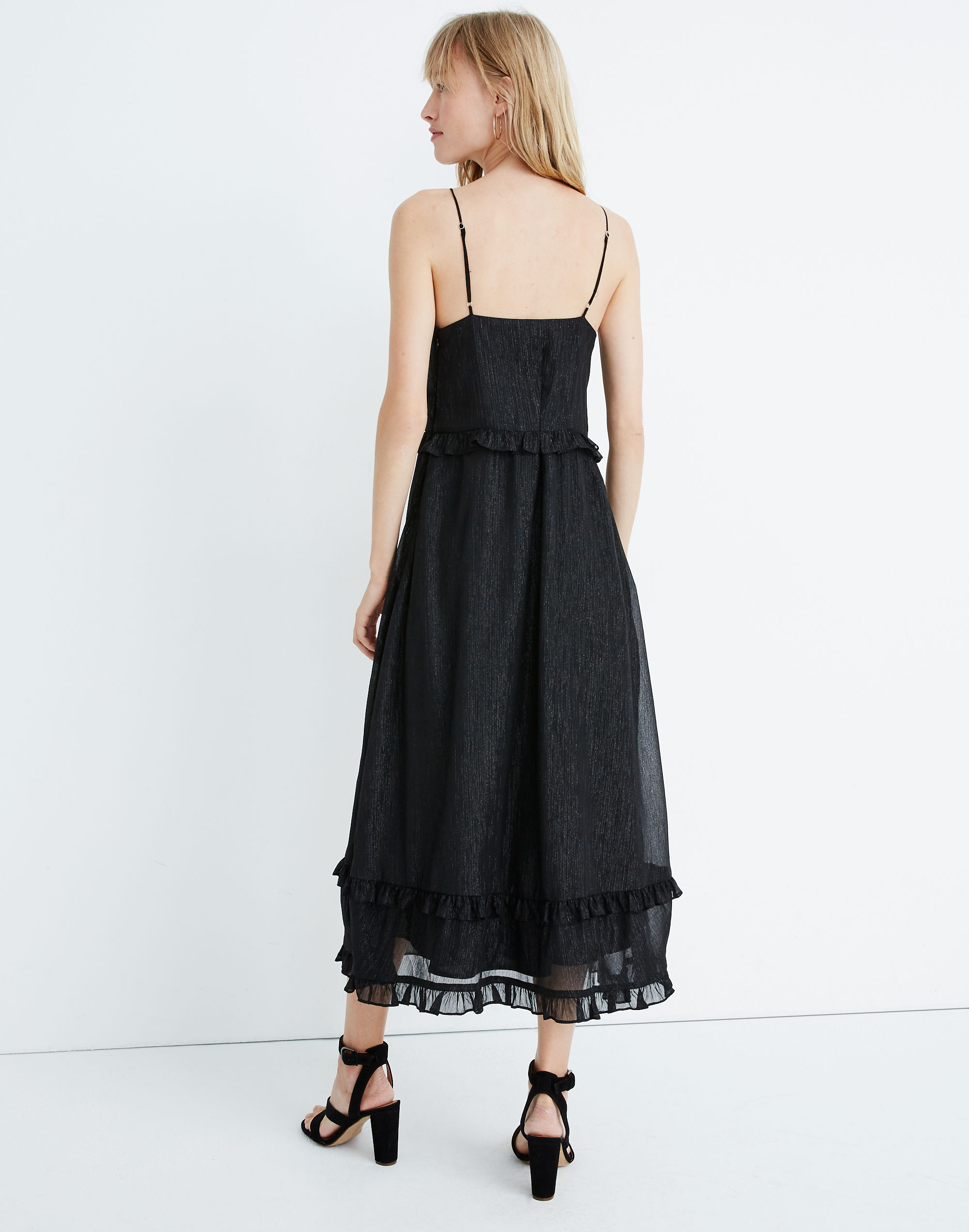 Petite Shimmer Ruffle Cami Dress