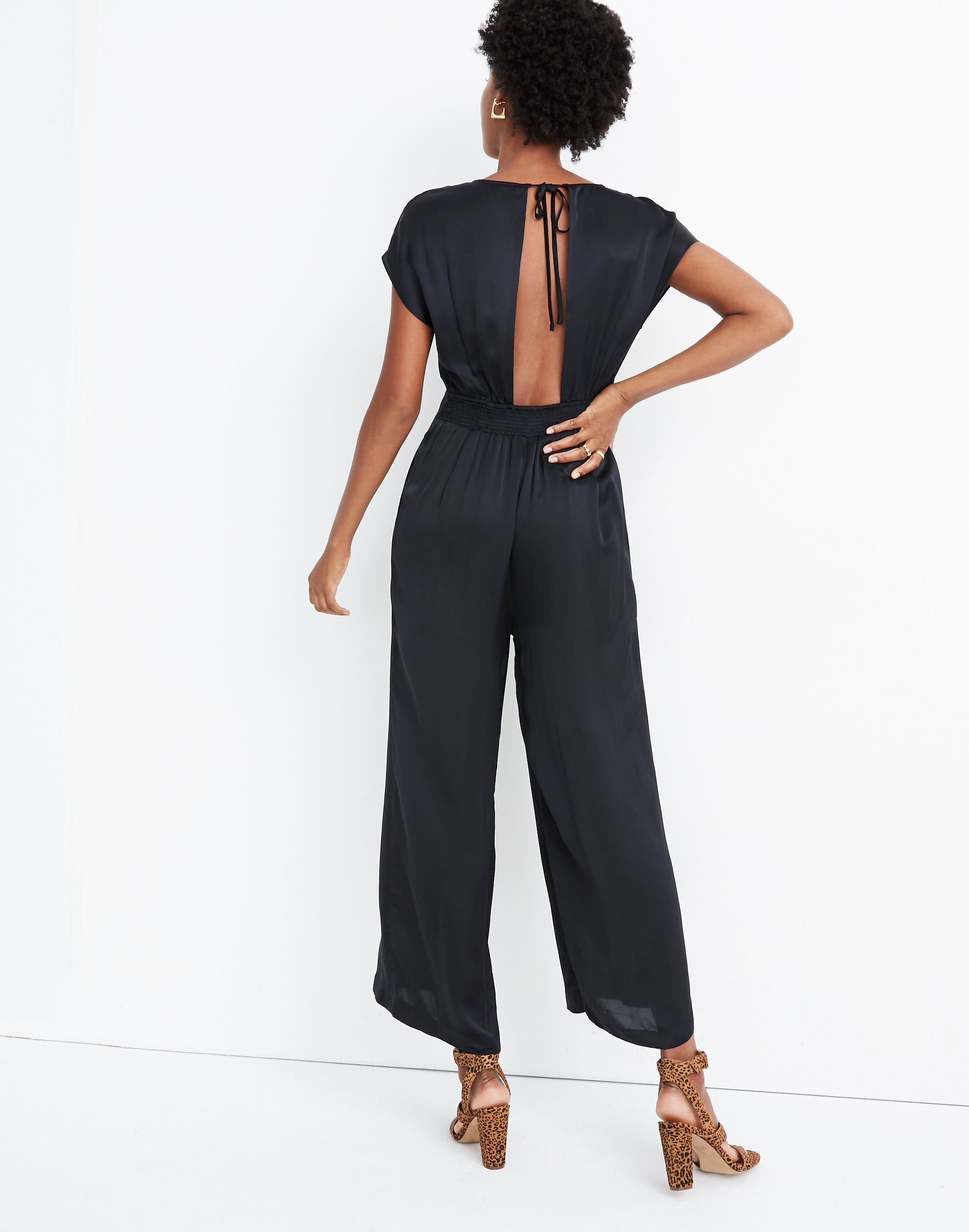 Satin Open-Back Jumpsuit | Madewell