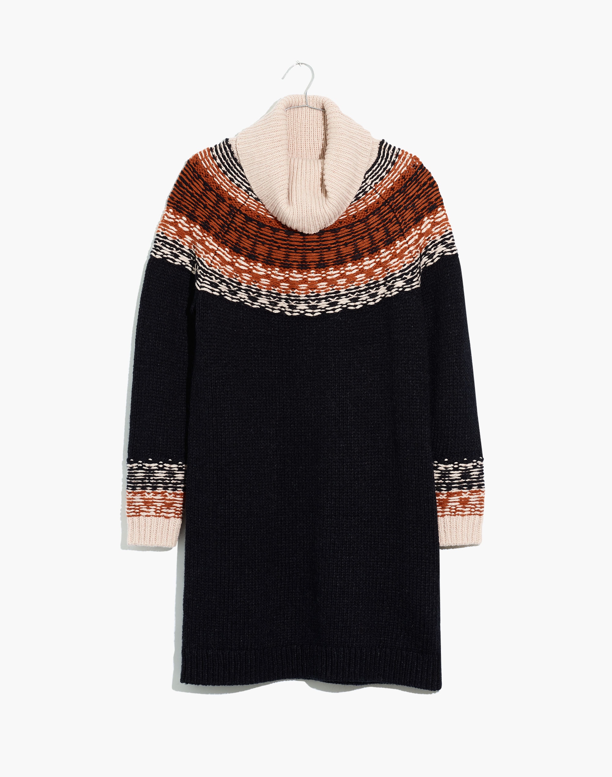 Fair Isle Turtleneck Sweater Dress