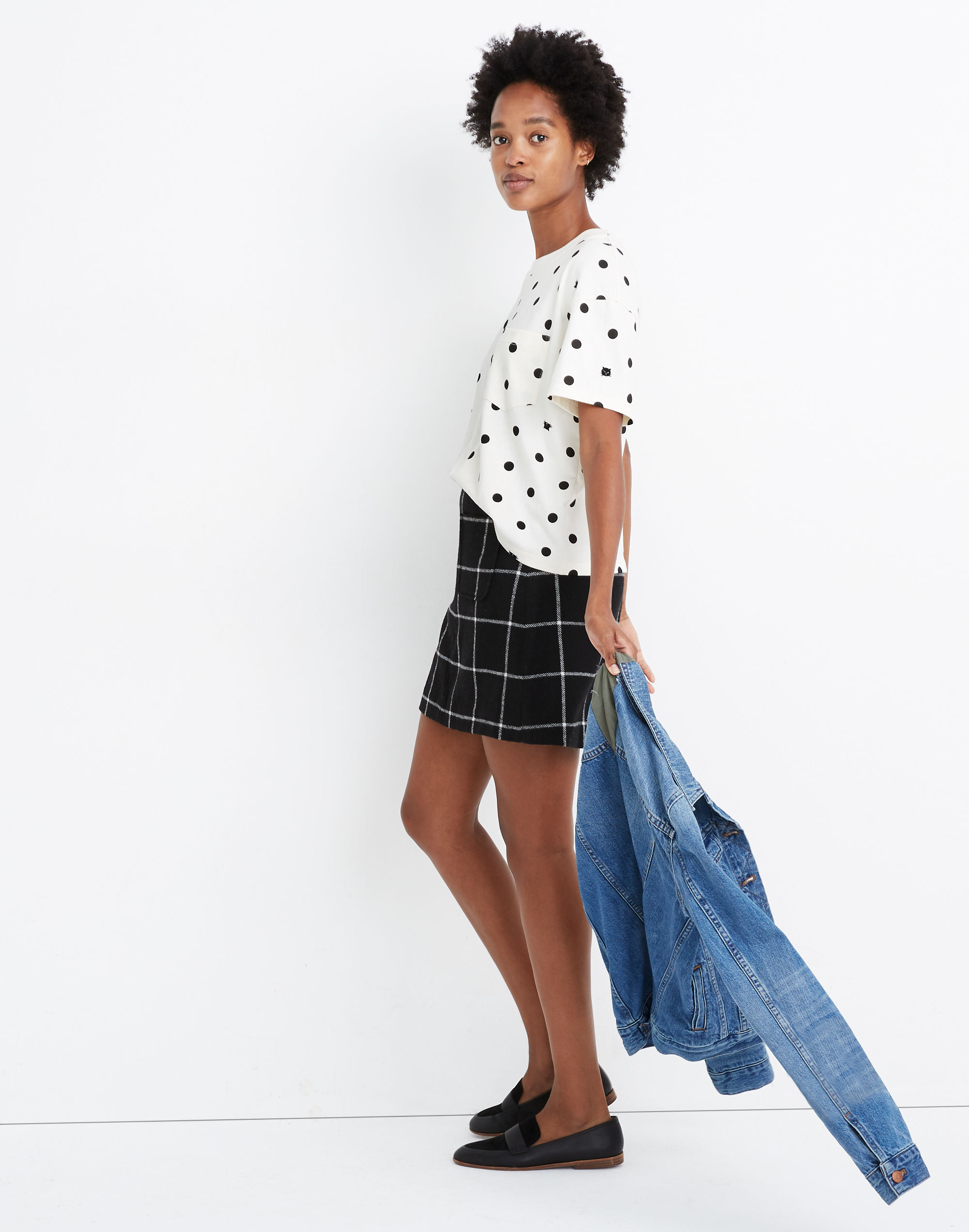 Easy Crop Pocket Tee in Cat Person